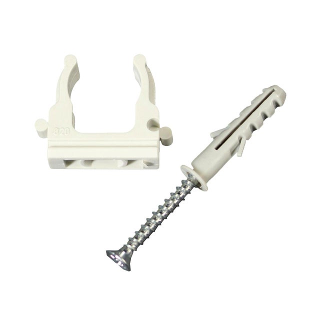 Set di 10 clips a scatto per condotto elettrico in PVC ø 20 mm