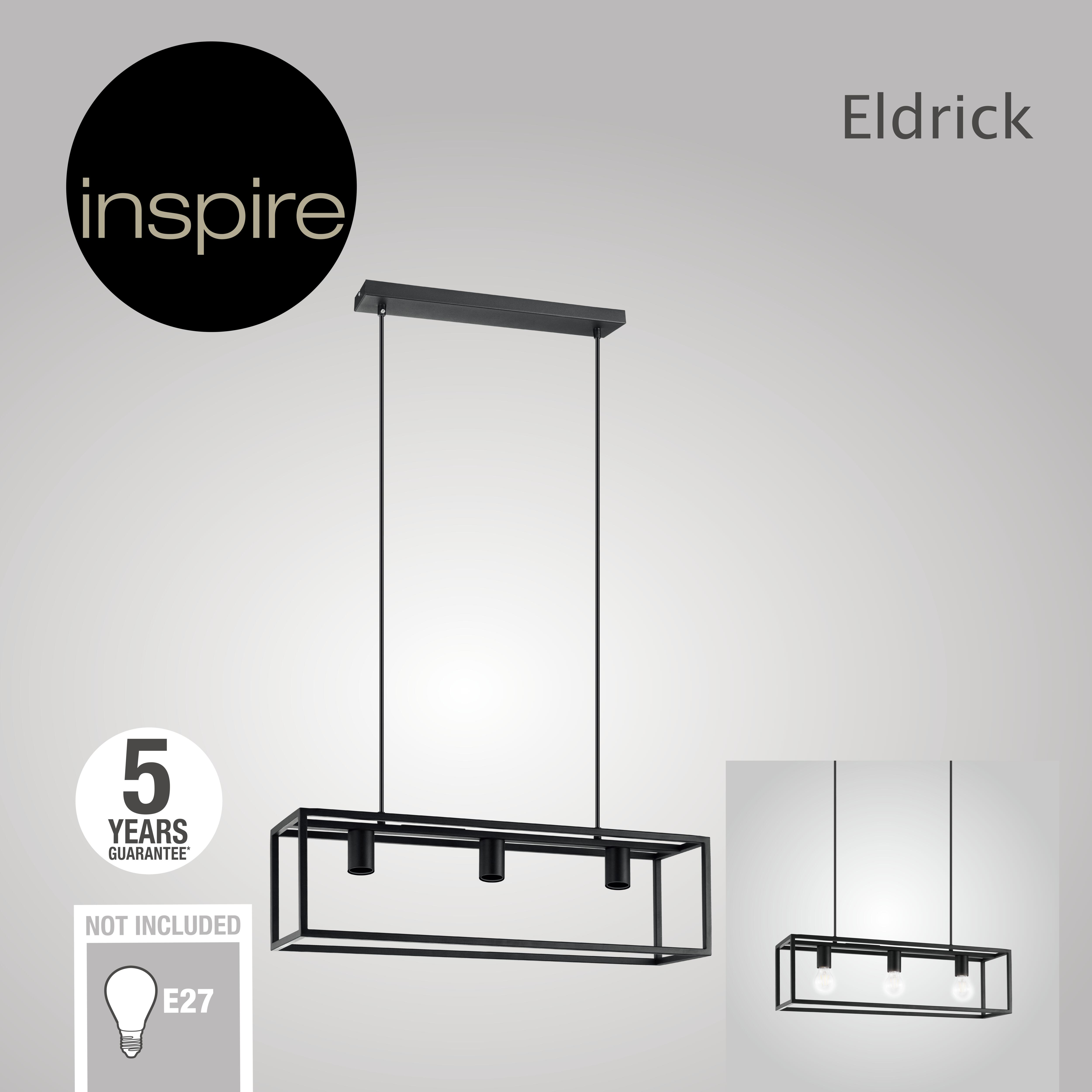 Suspension Eldrick papier, noir, Diam.0 cm INSPIRE, E27 - 10