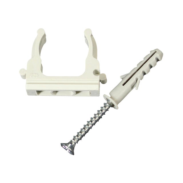Set di 10 fissaggi per tubo rigido elettrico in PVC ø 25 mm