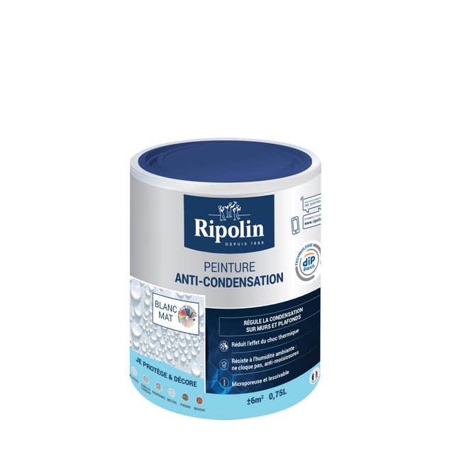 Peinture mur blanc mat RIPOLIN Anti condensation 0.75L