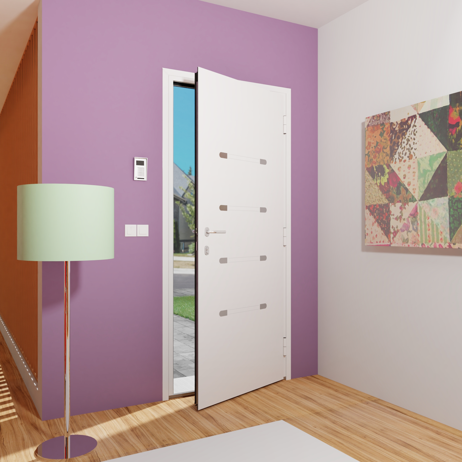 Porte d'entrée Alu Gota Essentiel H.215 x l.90 cm pleine gris anthr., p. gauche - 2