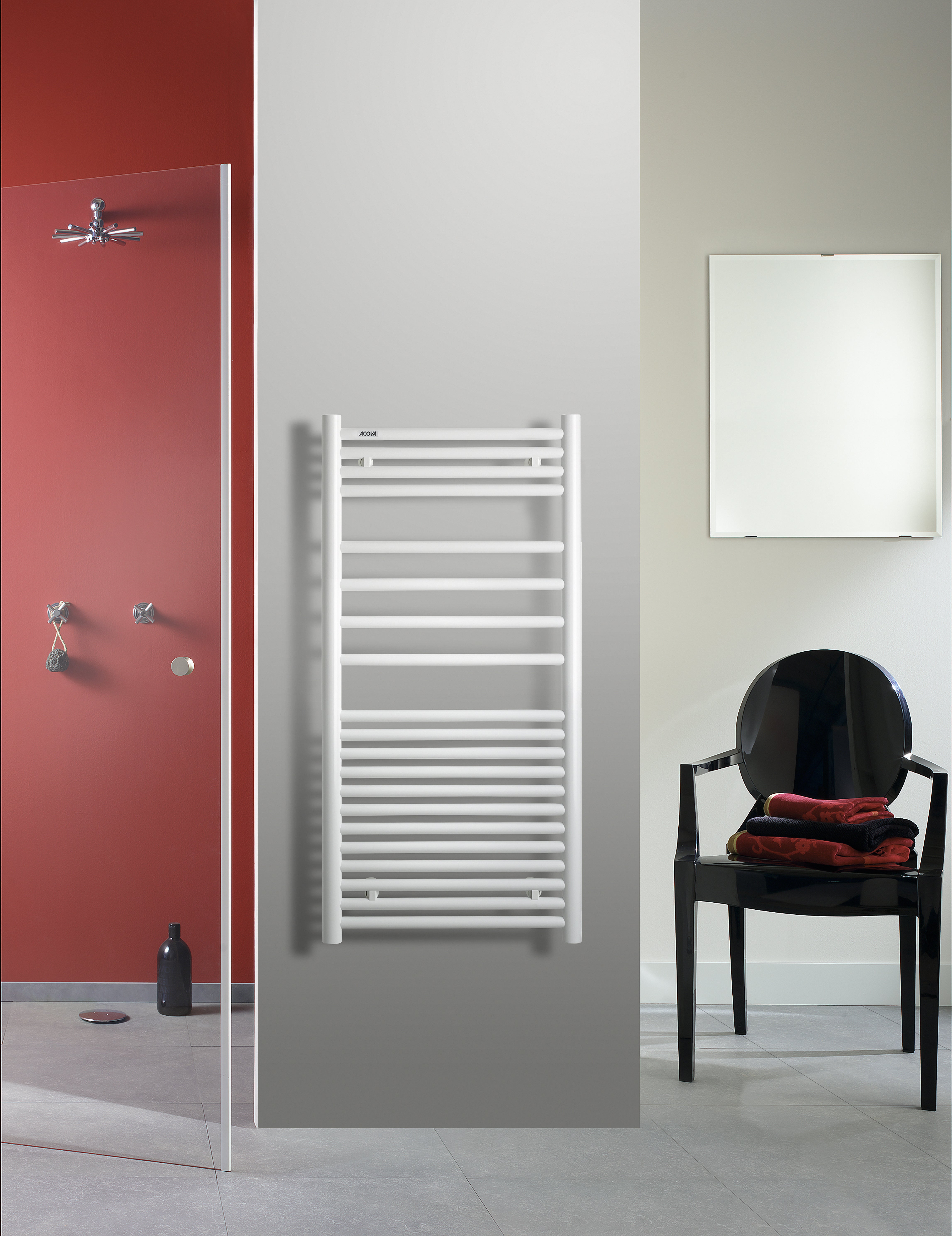 Sèche-serviettes à eau chaude ACOVA, 460 W, H.100.8 x l.50 cm Angora - 4