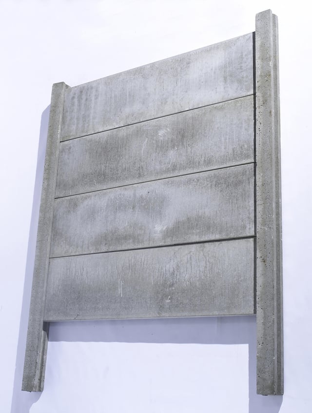 Plaque pleine béton pour clôture droite, L.192 x H.50 cm x Ep.35 mm