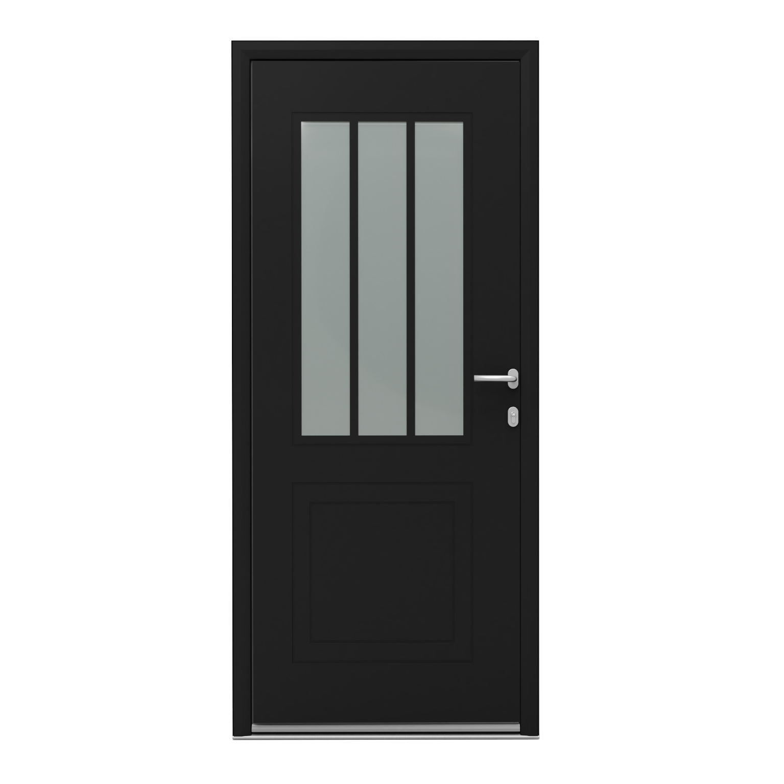 Porte d'entrée Alu Atelier Essentiel H.215 x l.90 cm vitrée noir, pous. gauche - 3
