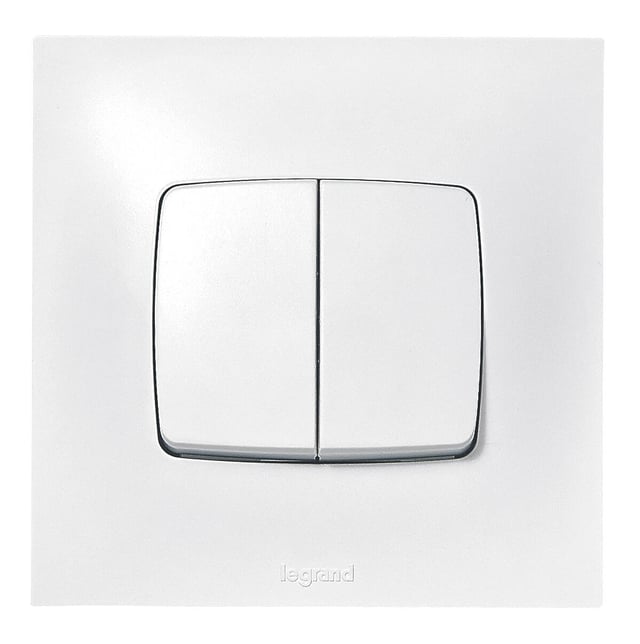Double poussoir complet, LEGRAND Neptune, blanc