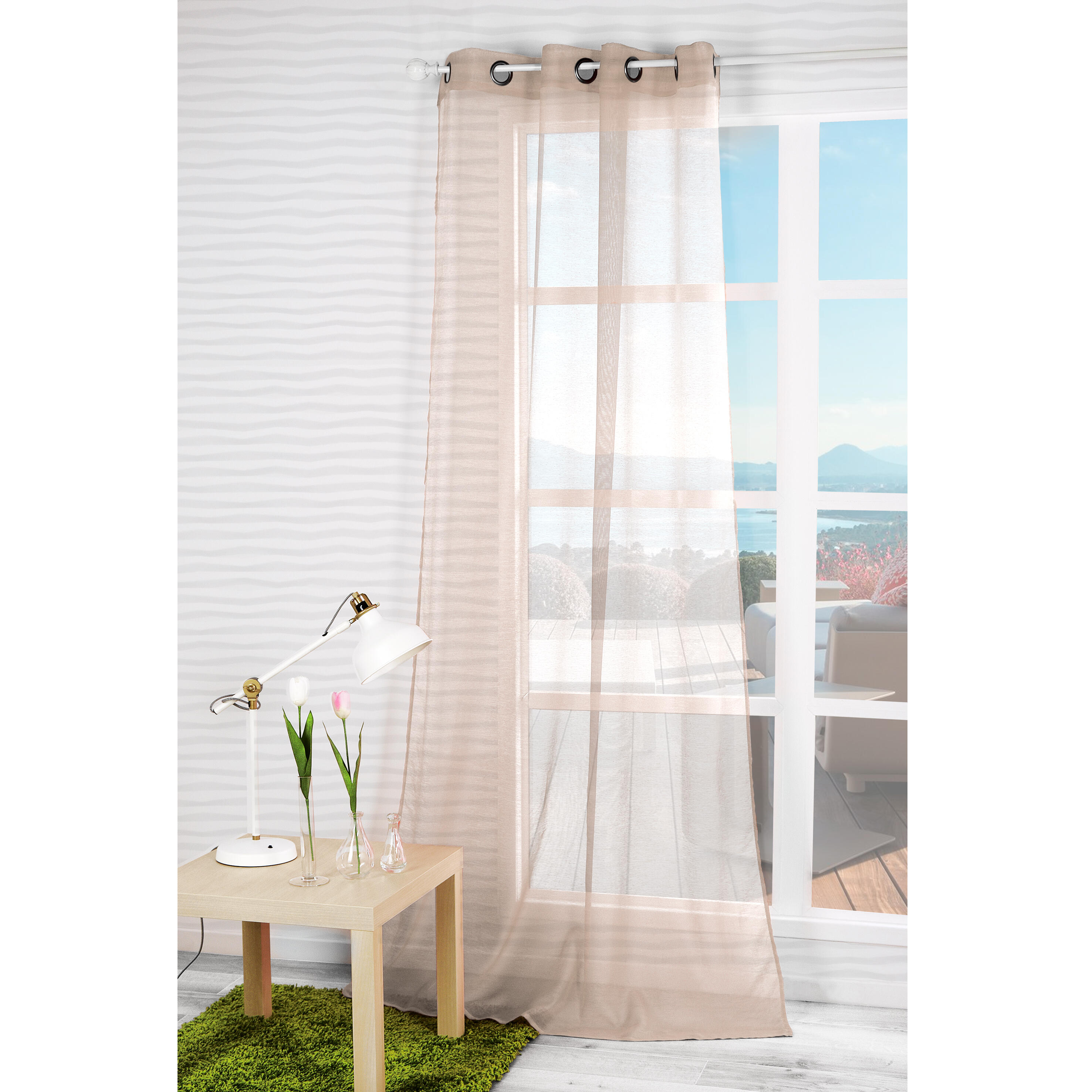 Voilage tamisant, Dolly, beige H.240 x l.140 cm - 2