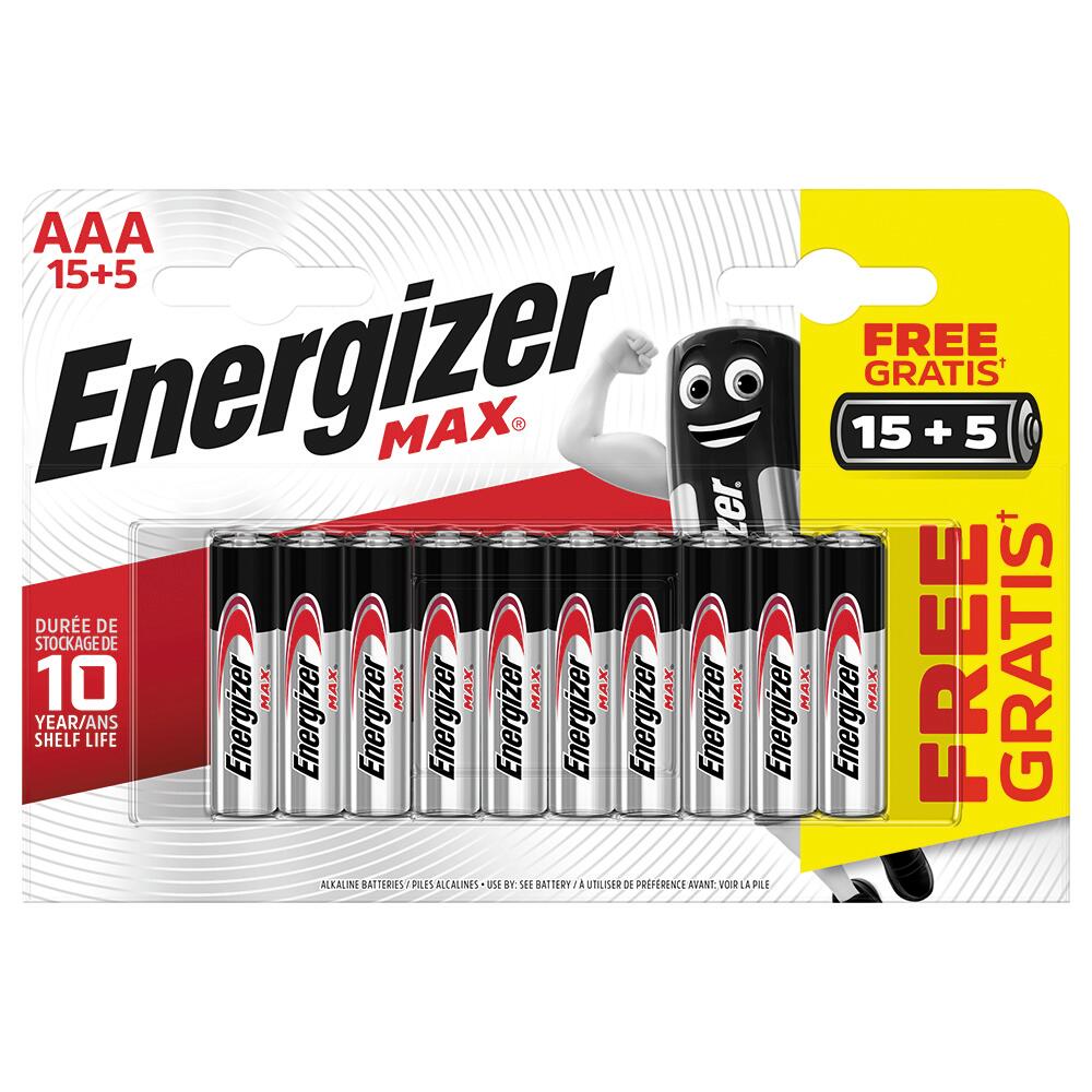 Lot de 20 piles LR03 AAA, ENERGIZER - 5