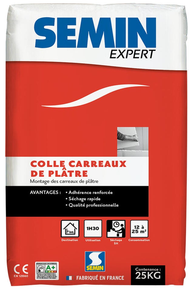 Colle carreaux platre SEMIN EXPERT, 25 kg