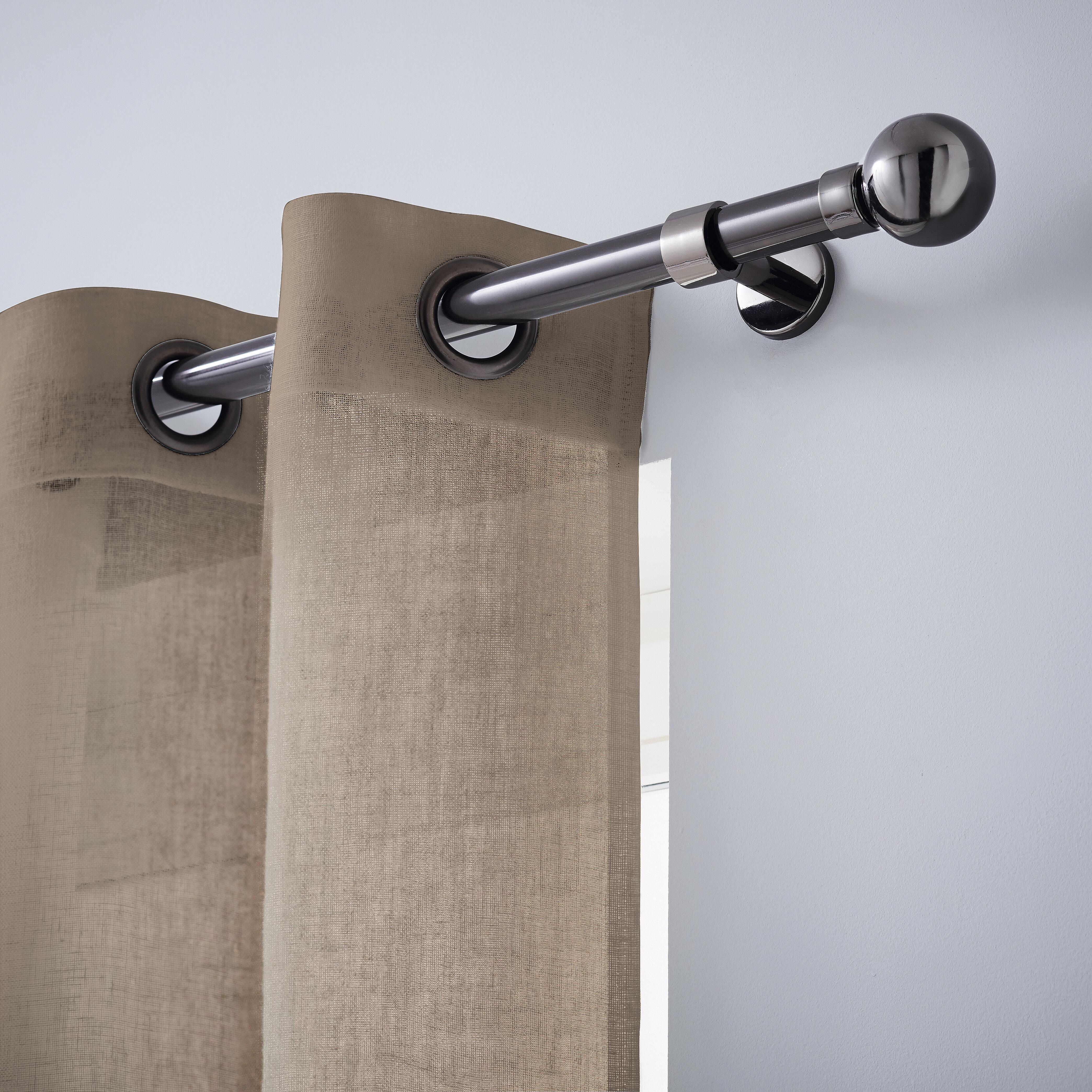 Tende In Lino A Righe Con Occhielli - Set 2 Pezzi 130x245cm, Beige E Blu