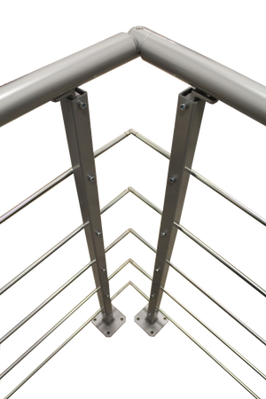 Kit d'articulation d'angle de garde corps Vario gris laqué