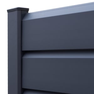 Lame persiennée PVC à emboîter Clea gris anthracite, L.150 x H.16 cm x Ep.30 mm