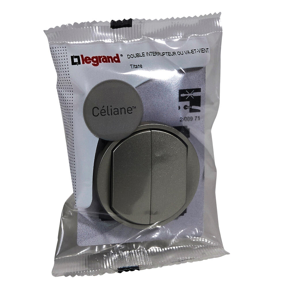 Interrupteur double connecté avec neutre 2x250W Céliane Graphite