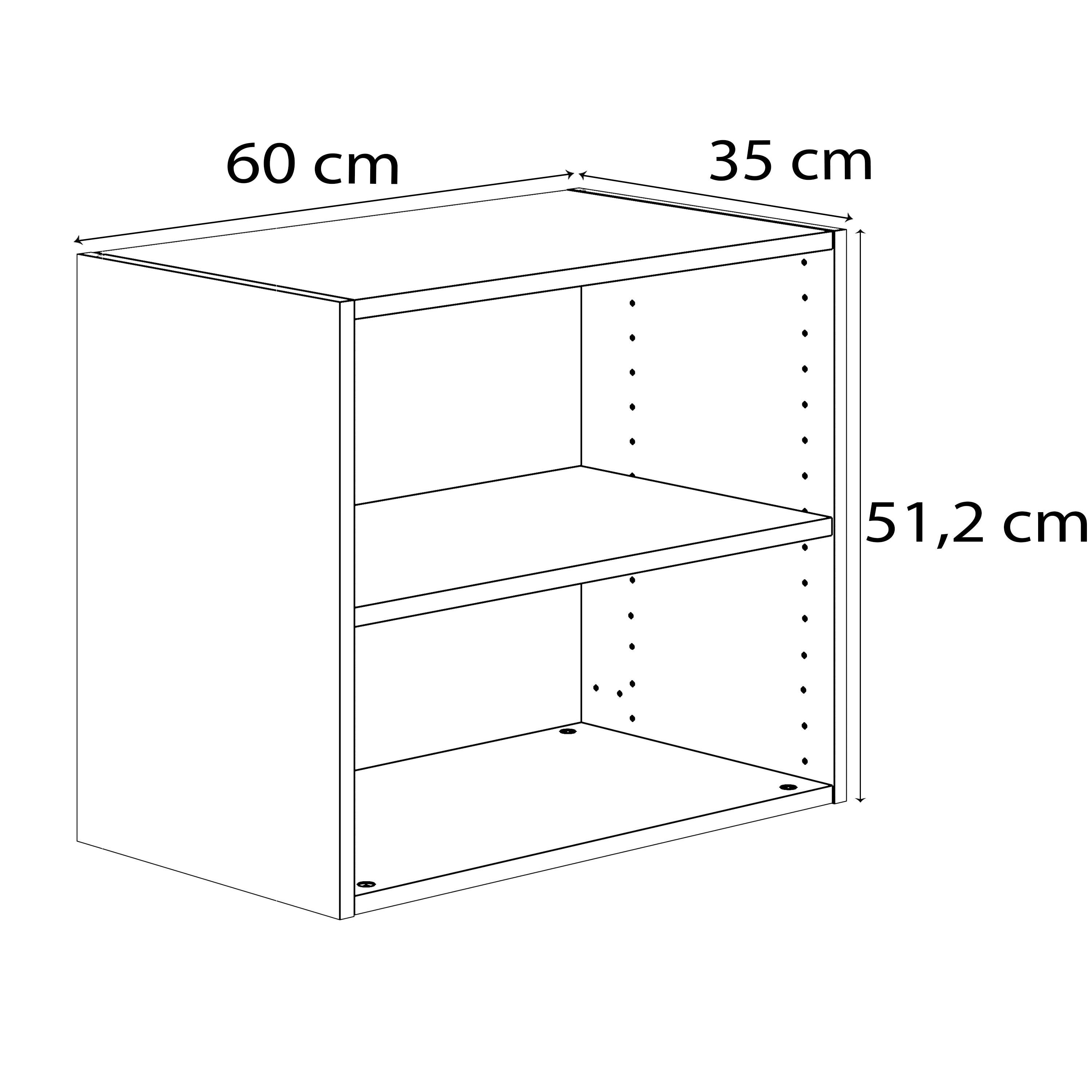 Caisson haut de cuisine DELINIA ID blanc H.51.2 x l.60 x P.35 cm - 7