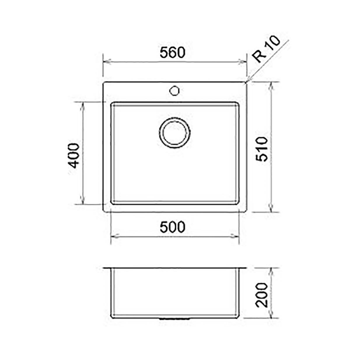 Lavello sopratop 1 vasca PYRAMIS Istros L 55 x L 51 cm | Leroy Merlin