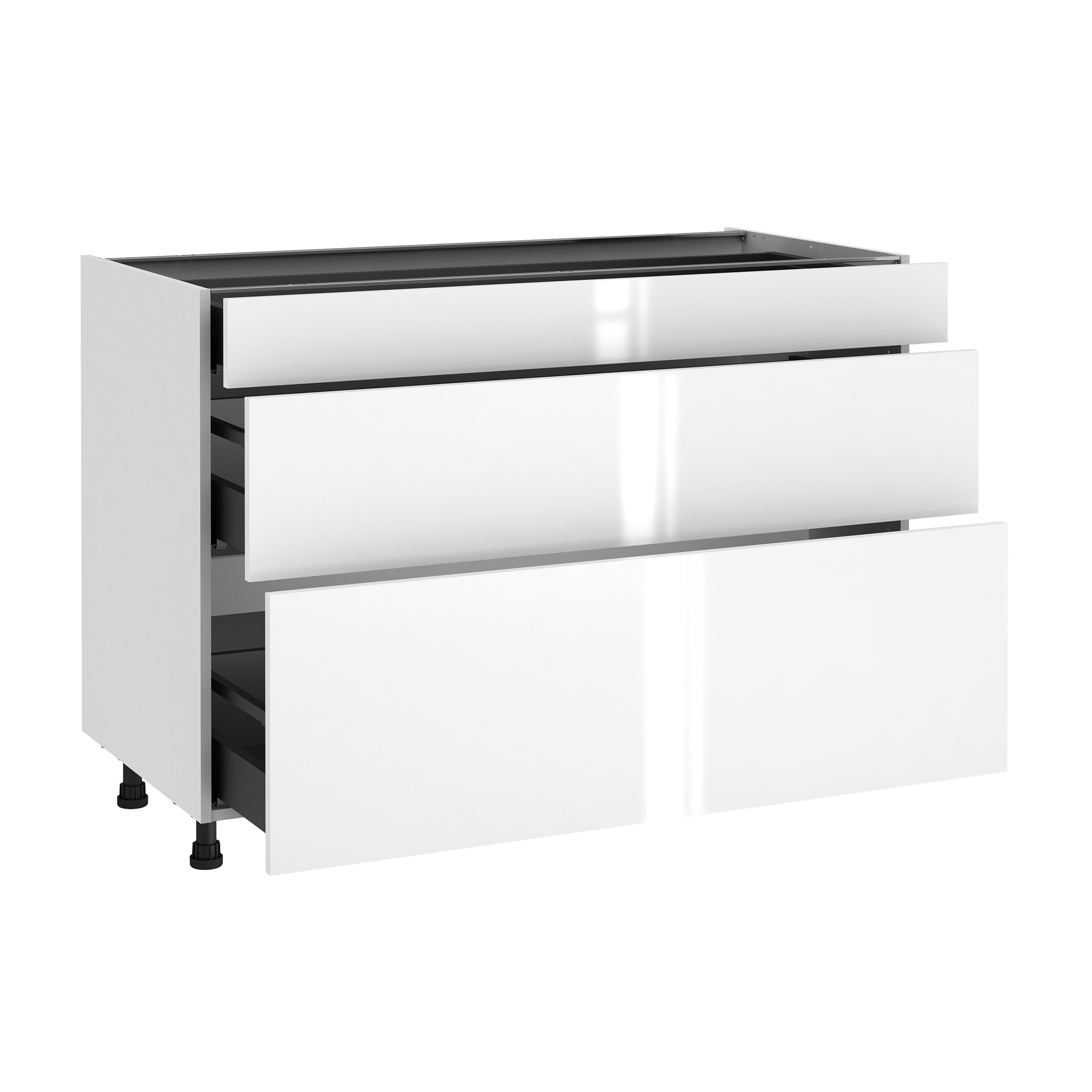 Mueble bajo de cocina delinia id sevilla blanco brillo 76,8x120cm 2 cac 1caj
