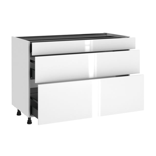 Móvel de cozinha com 3 gavetas Delinia Sevilha 120X58X77 cm branco