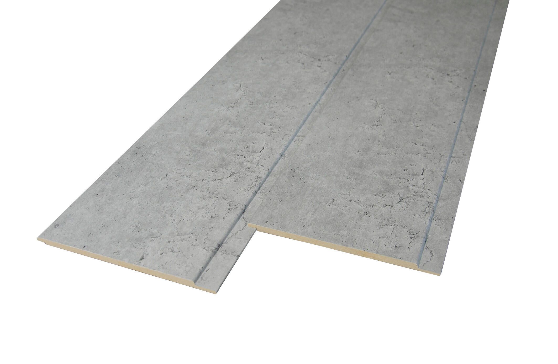 Lambris MDF revêtu, décor béton clair, L.260 x l.15 cm, Ep.8 mm - 3