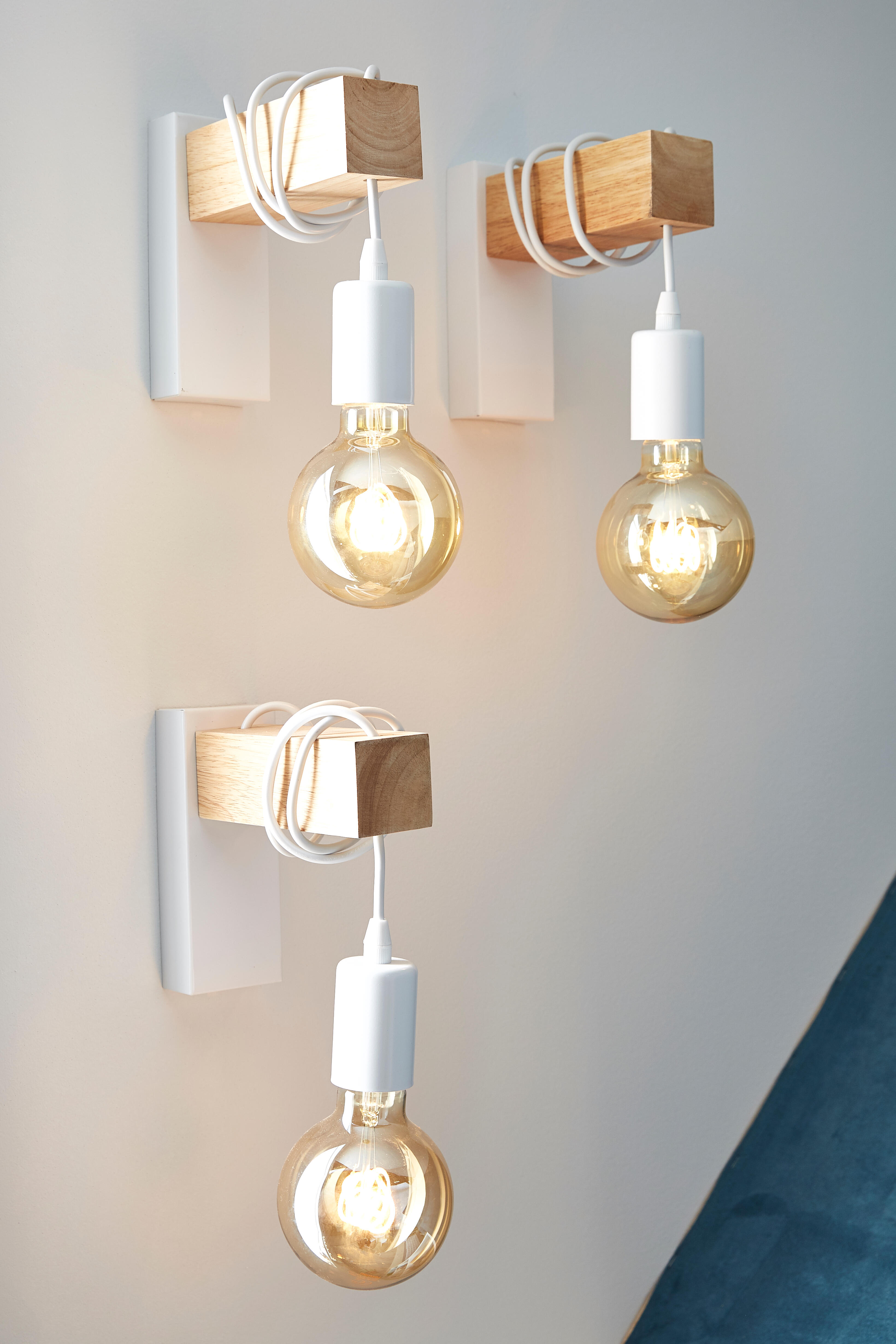 Kinkiet Townshend biały z drewnem E27 Eglo - 9