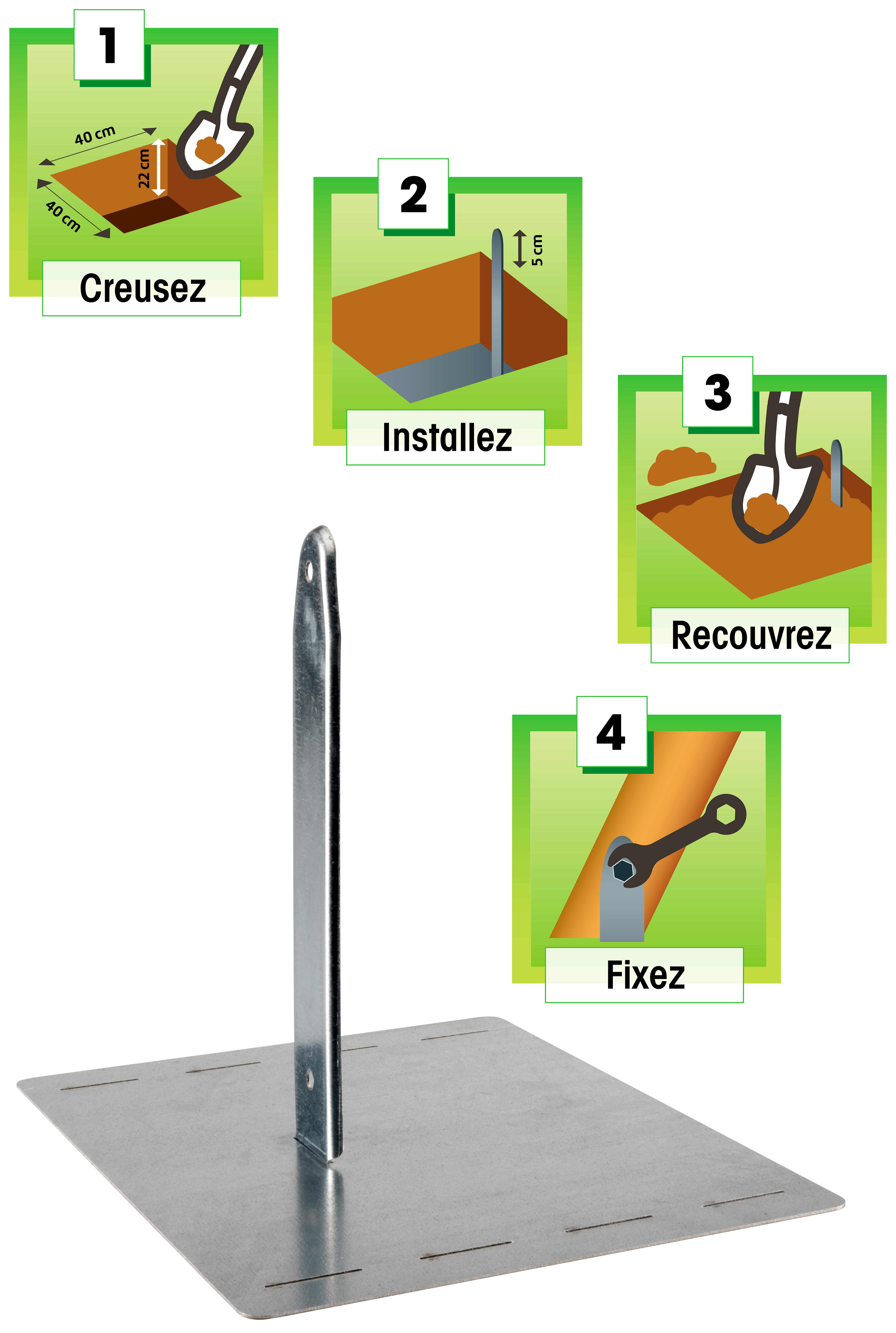 Kit de scellement en acier TRIGANO - 2