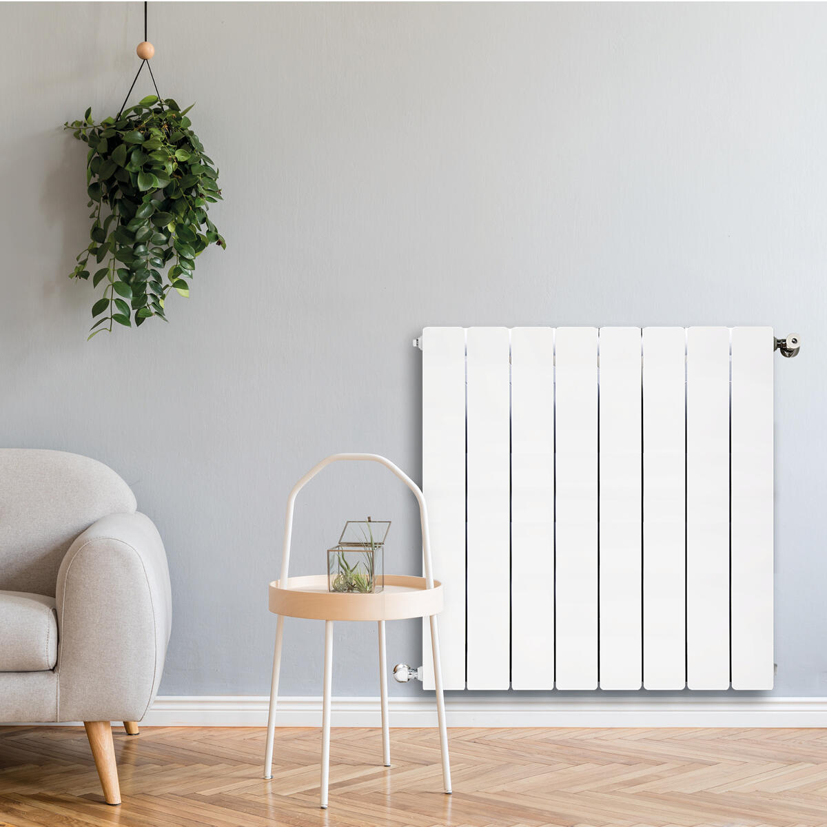 Radiateur eau chaude horizontal PRODIGE Modern blanc, 1426W H.85.7 x l.64 cm - 2