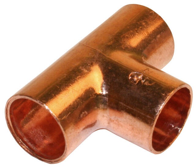 Lot de 2 Tés pour tuyau cuivre à souder D.16 mm