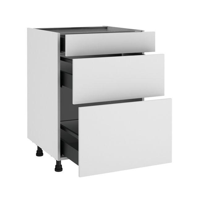 Meuble bas de cuisine Sofia blanc 3 tiroirs H77 x l60