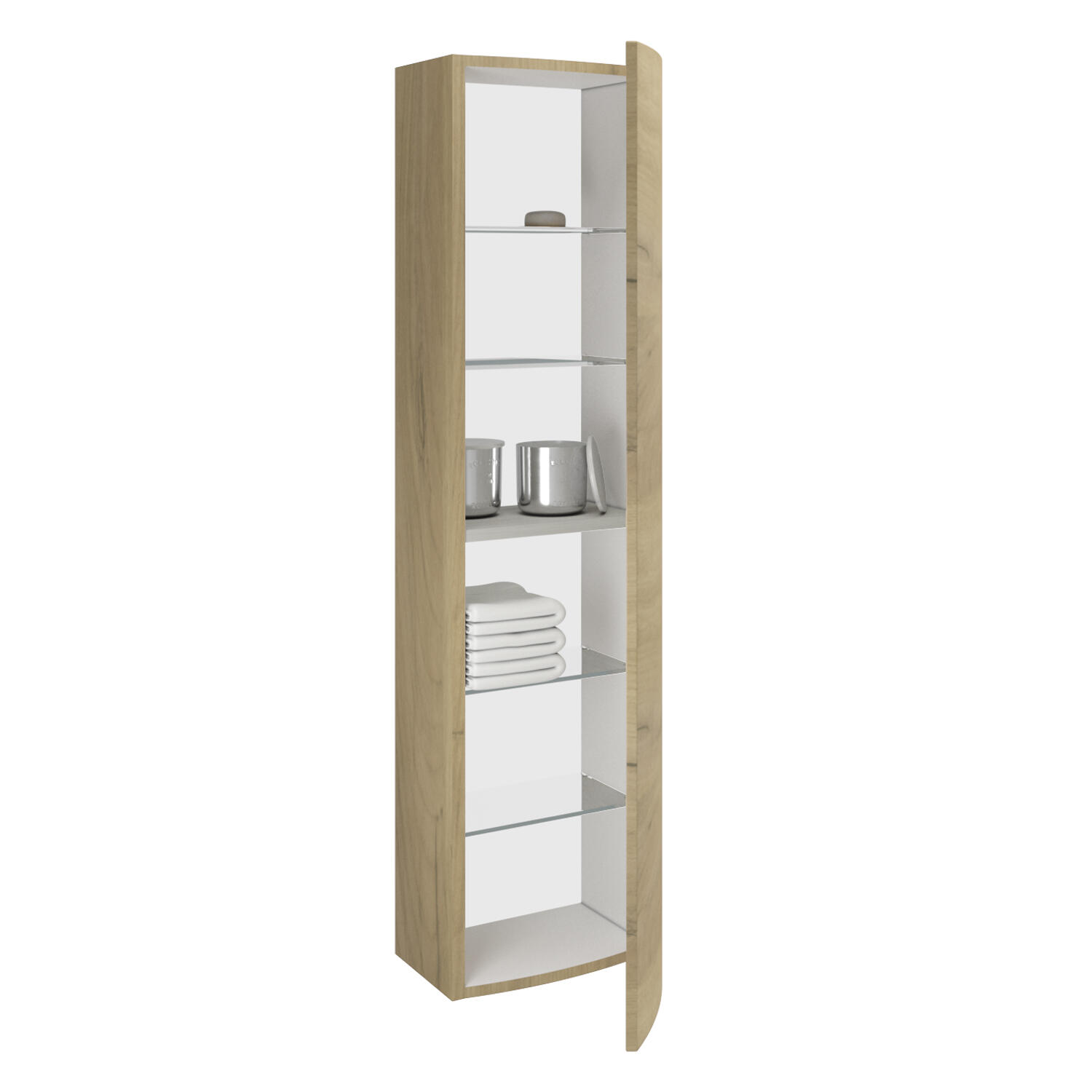 Colonna per mobile bagno Armonia 1 anta P 16 x L 33 x H 140 cm rovere oro laccato legno - 3
