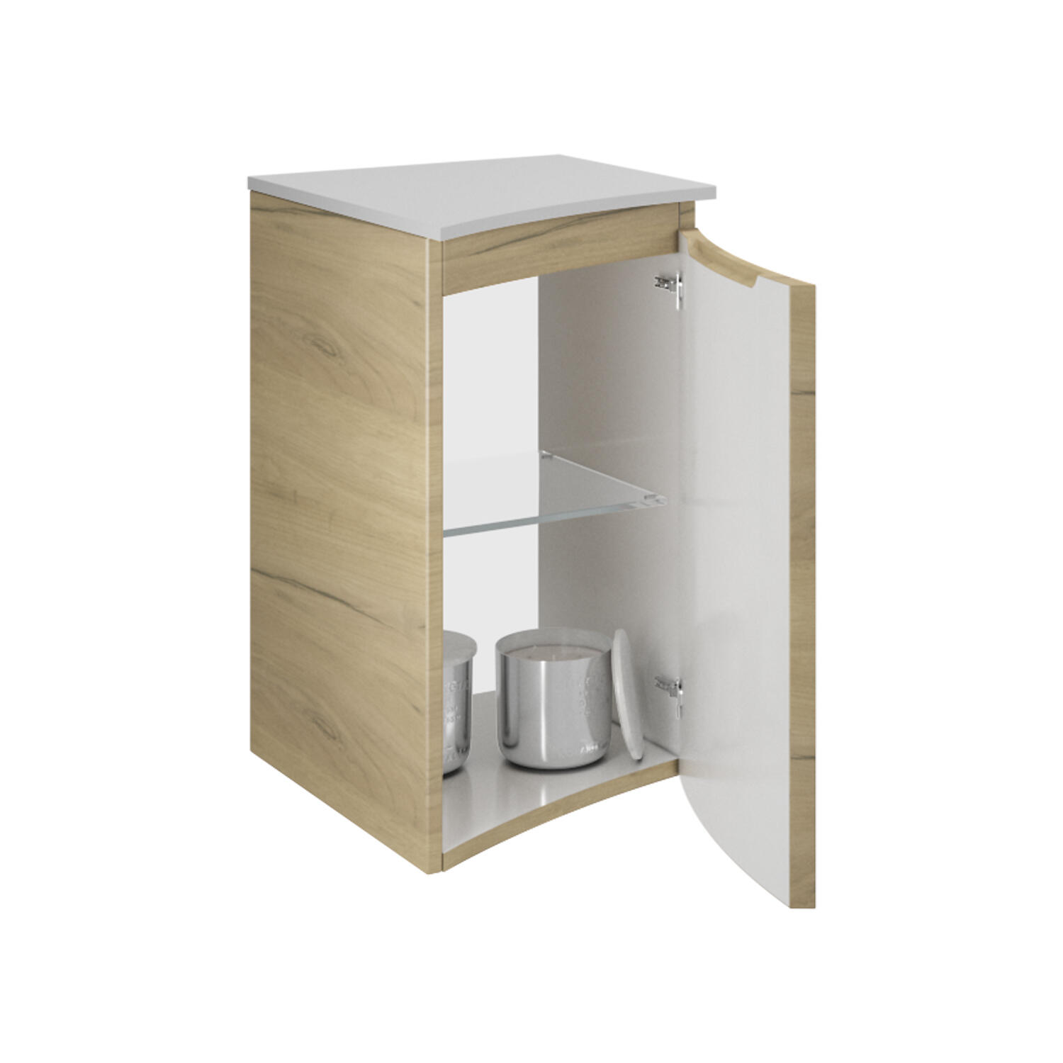 Pensile bagno Armonia rovere oro in mdf, 1 anta apertura da destra P 39 x L 35 x H 56 cm - 4
