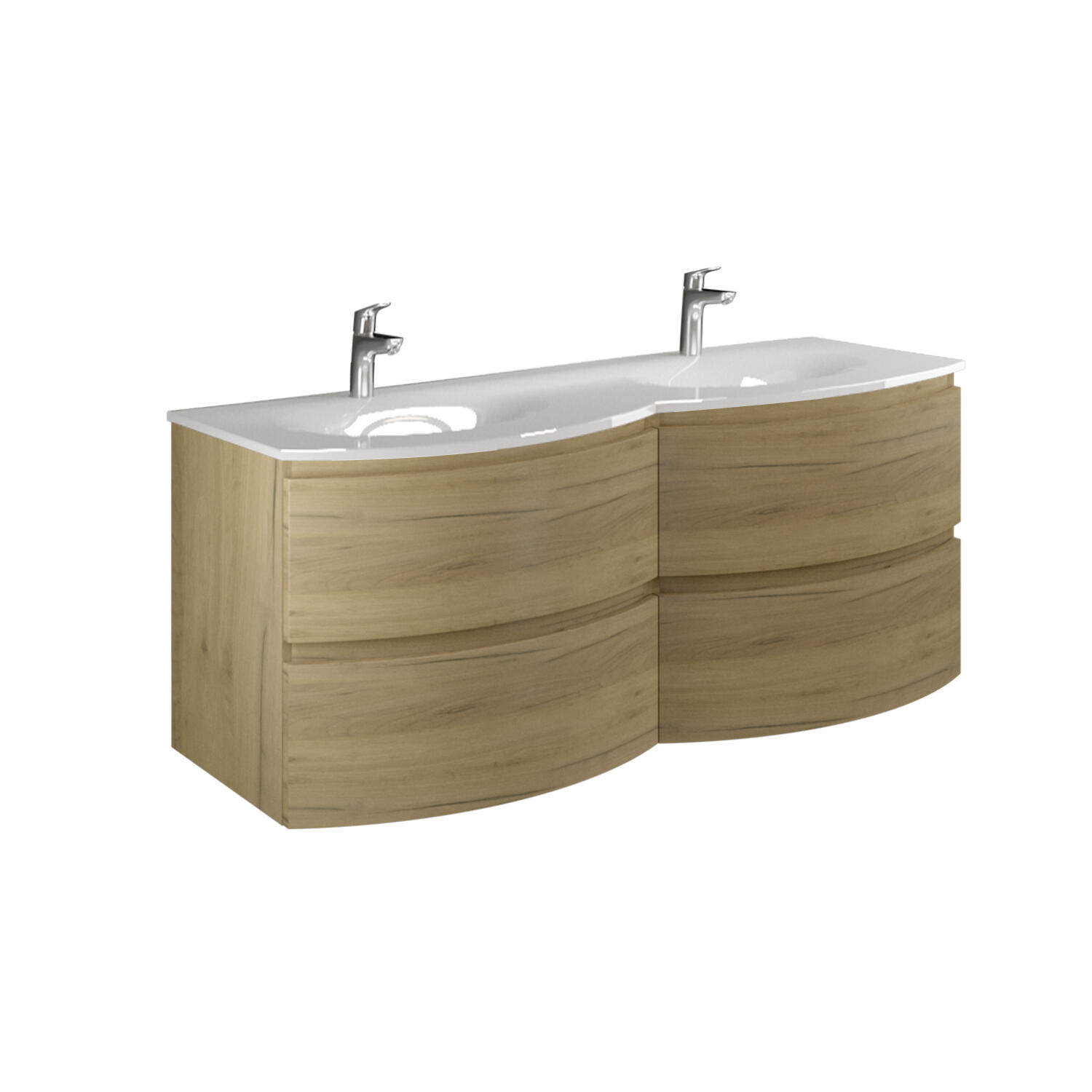 Mobile da bagno sospeso sotto lavabo L 70 x H 45 x P 46 cm marrone, 2 cassetti Armonia - 8
