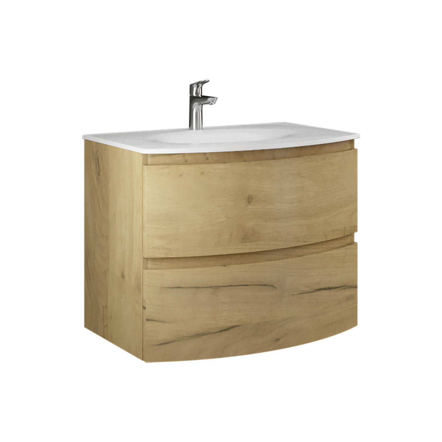 Mobile da bagno sospeso sotto lavabo L 70 x H 45 x P 46 cm marrone, 2 cassetti Armonia - 7