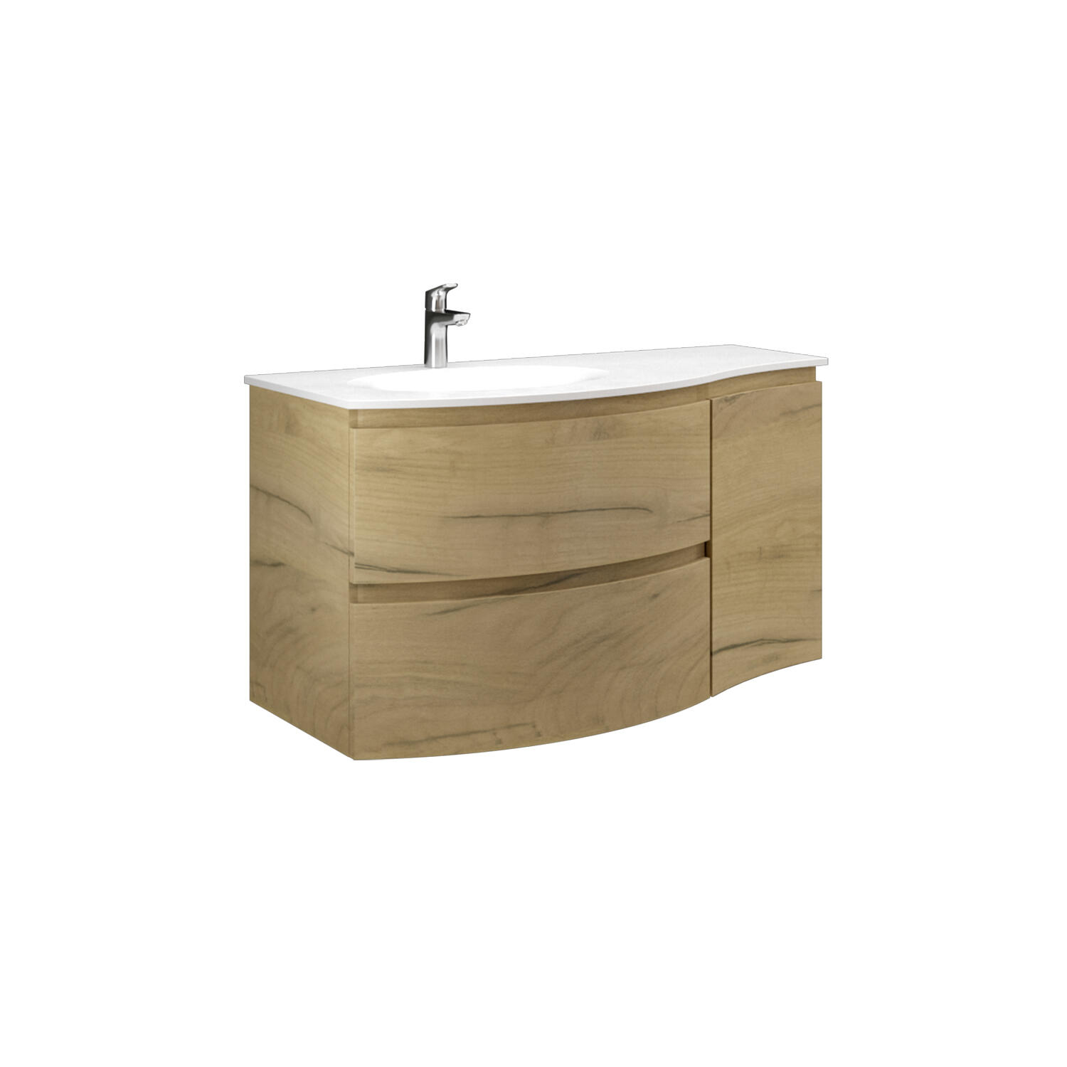 Mobile da bagno sospeso sotto lavabo L 70 x H 45 x P 46 cm marrone, 2 cassetti Armonia - 3