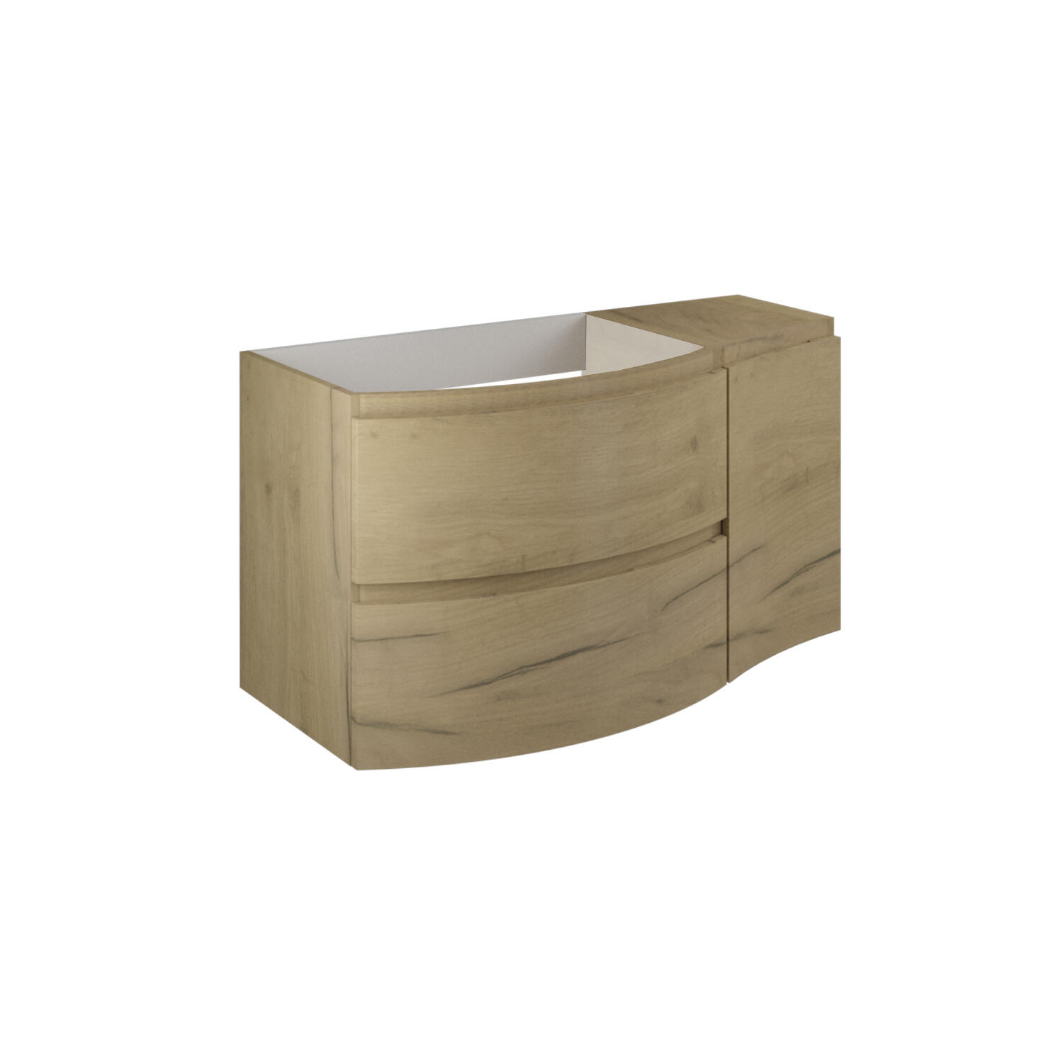Mobile da bagno sospeso sotto lavabo L 70 x H 45 x P 46 cm marrone, 2 cassetti Armonia - 2