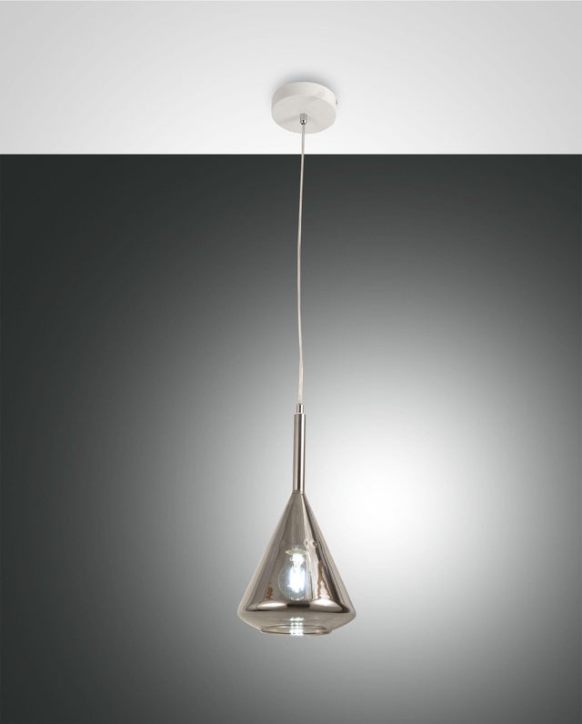 Lampadario Glamour Tris bianco paralume fumo E27 LA MIA LUCE
