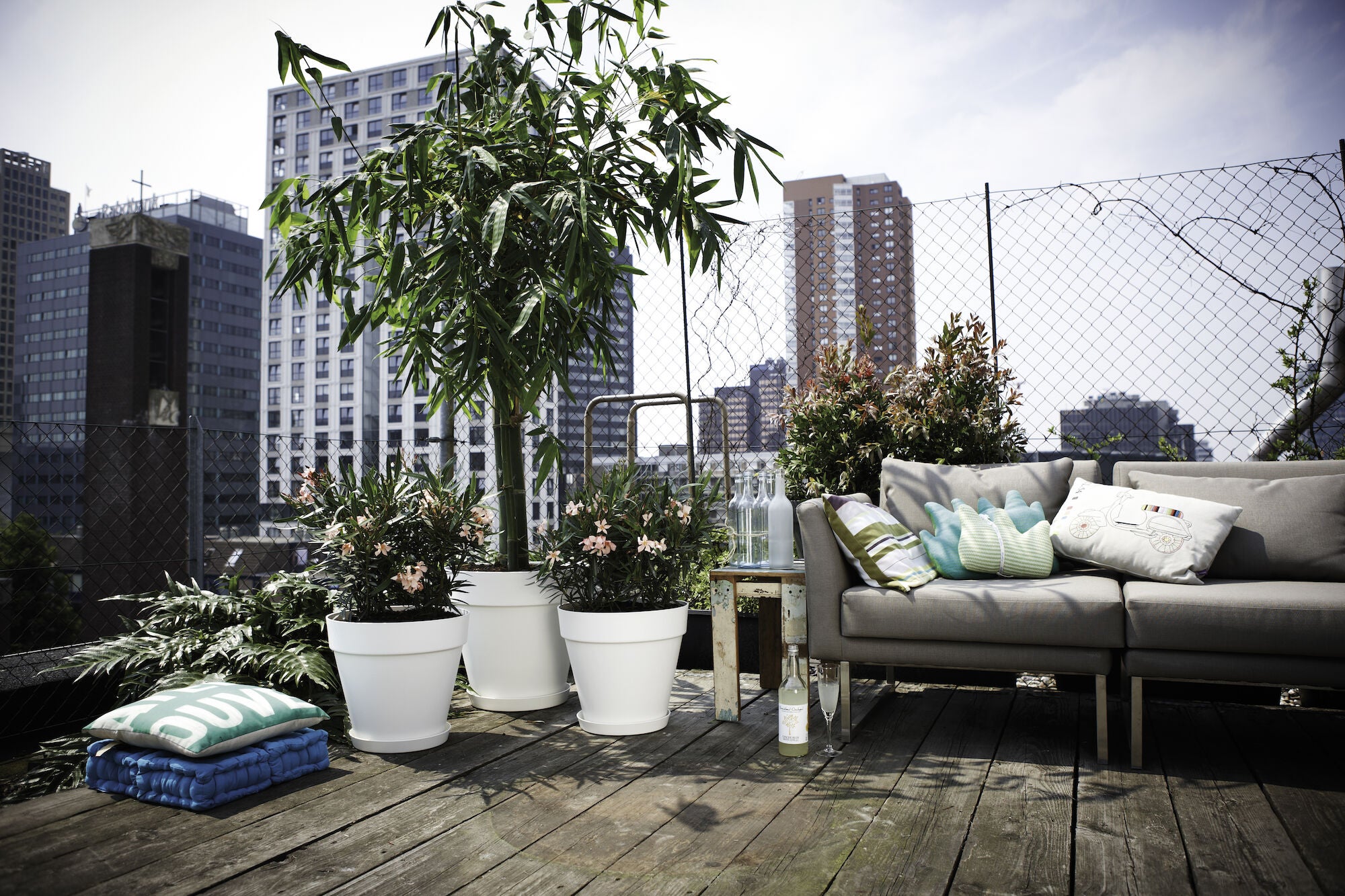 Pot plastique ELHO Loft urban Diam.40 L.38.5 x l.38.5 x H.35.3 cm, blanc - 3