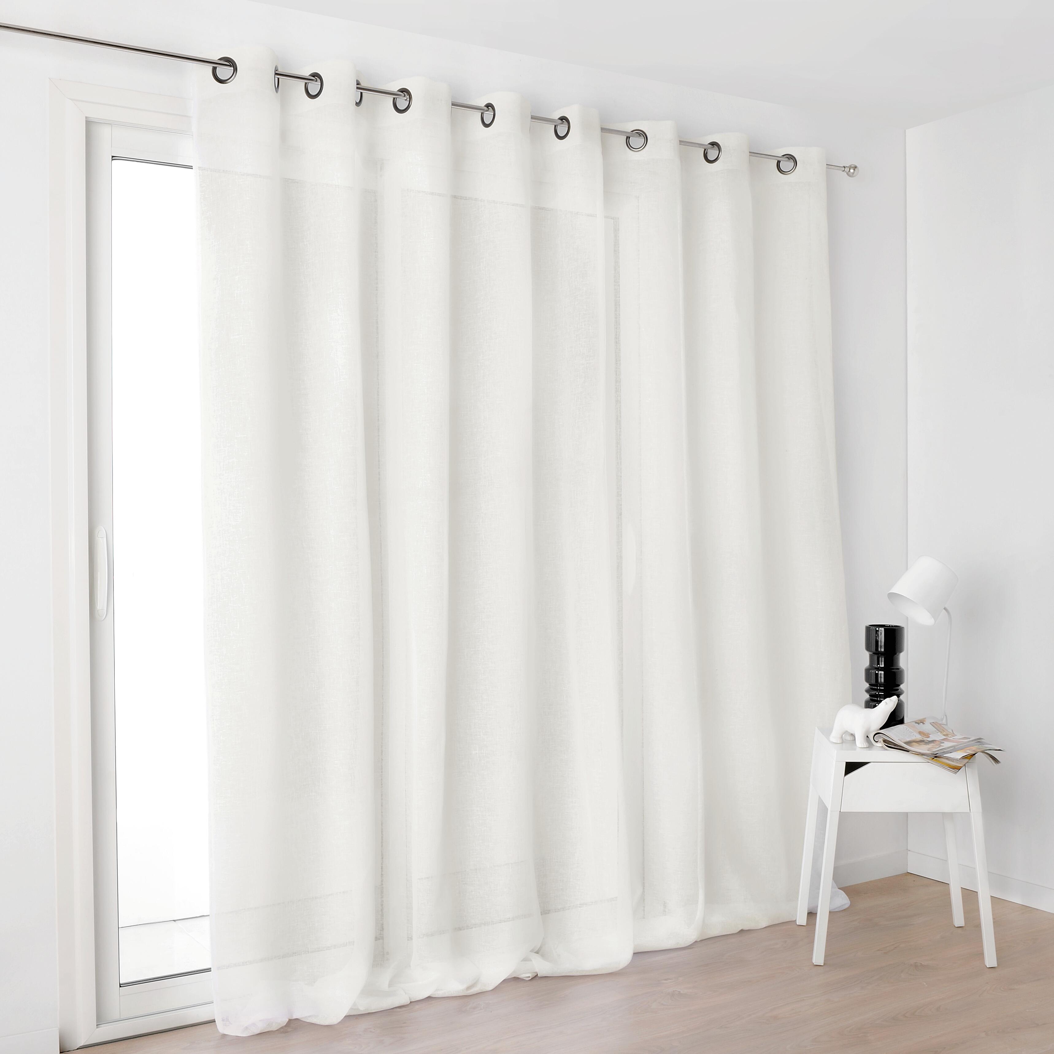 Voilage tamisant, Kaolin, écru H.250 x l.300 cm - 4