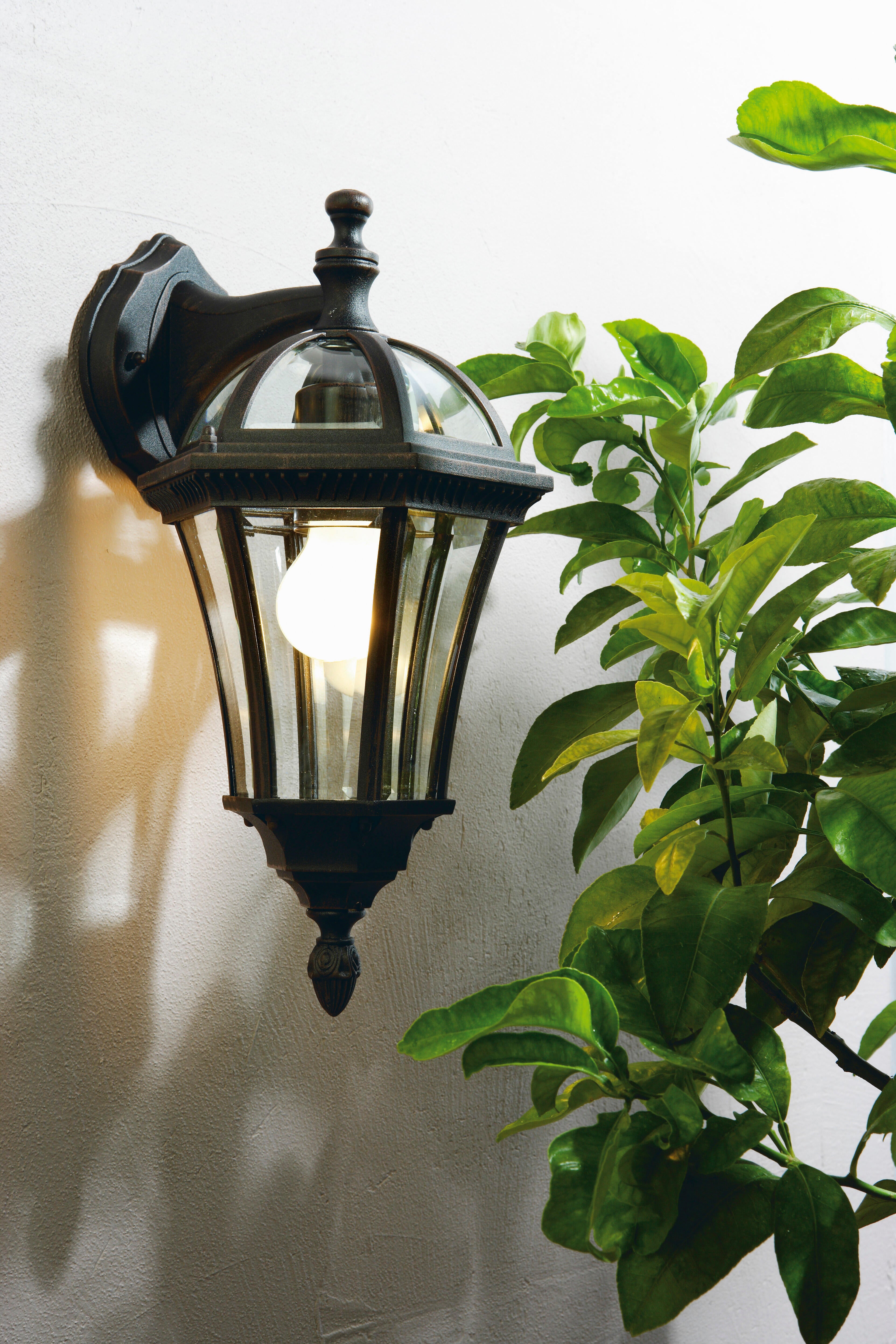 Applique descendante E27, aluminium / verre, marron, Jaipur, INSPIRE - 2