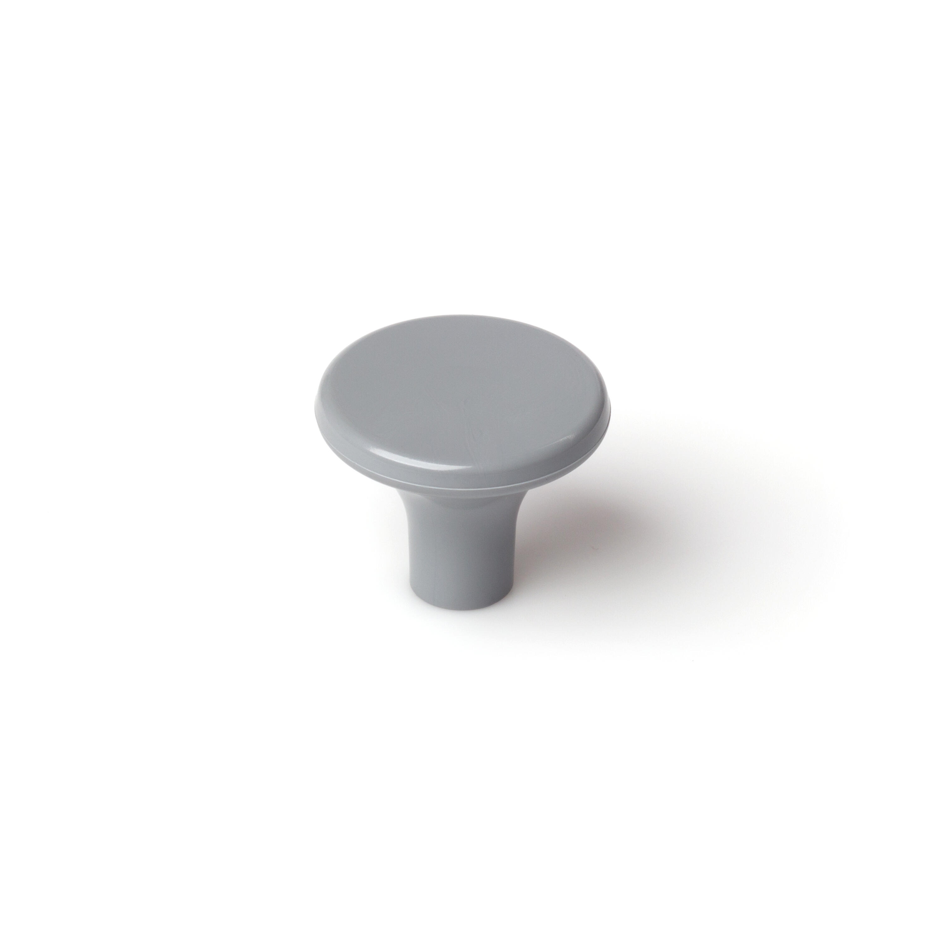 Pomo rei fabricado en plástico aluminio, medidas: 33x27mm