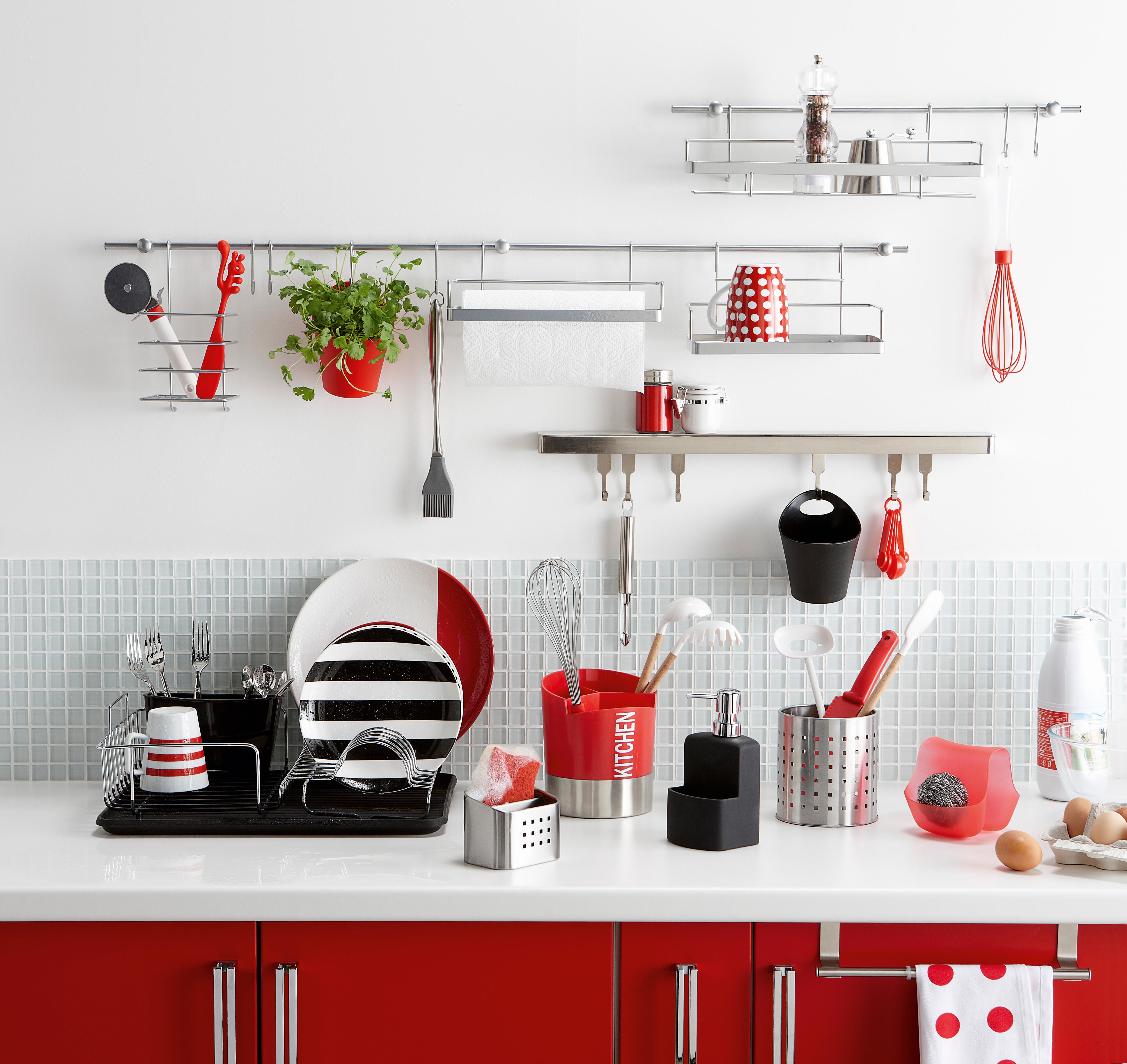 Kit barre de crédence en acier gris l.53.5cm - 4
