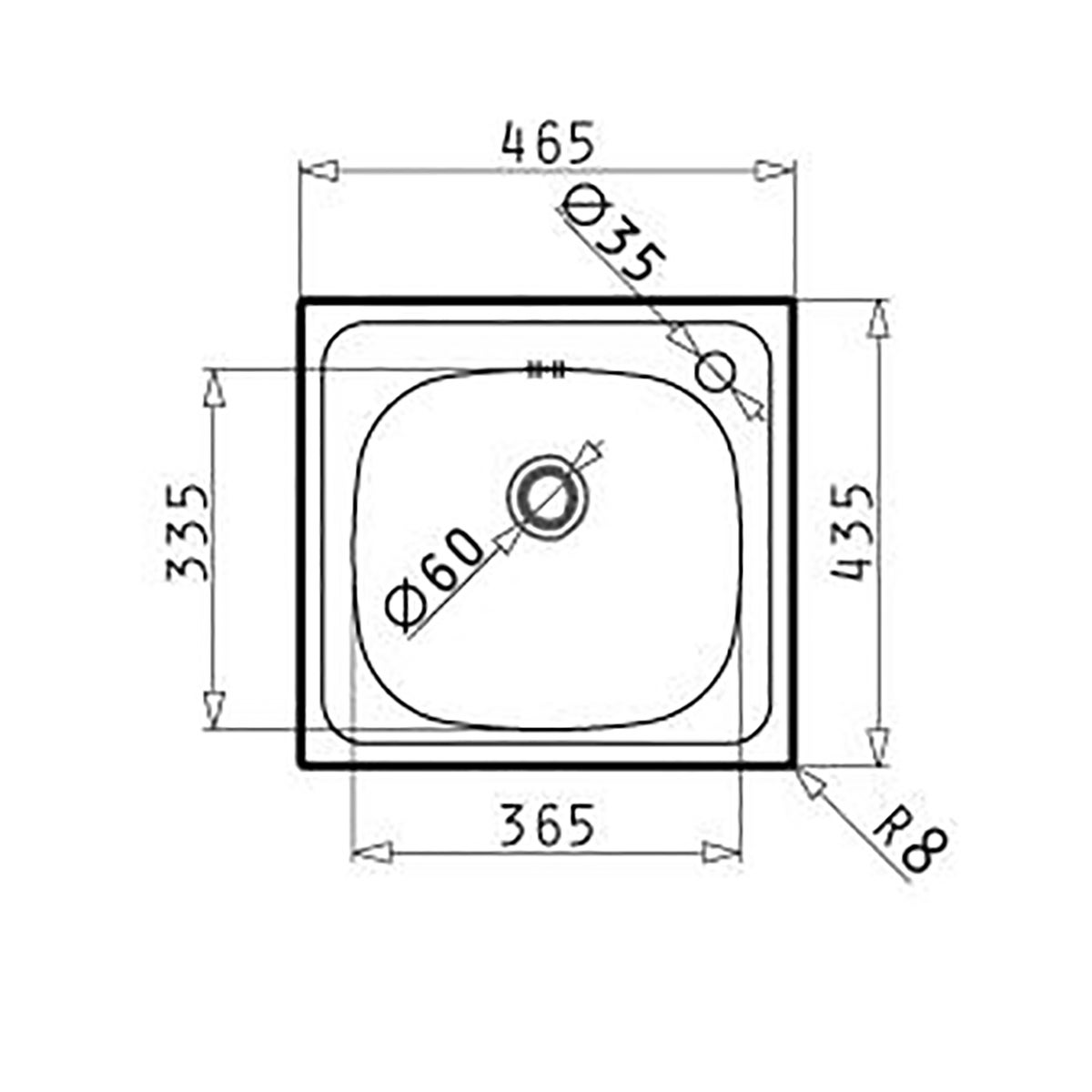 Lavello integrato 1 vasca in inox argento DELINIA Neva L 44 x L 47 cm - 4