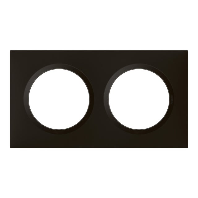 Plaque double Dooxie, LEGRAND, noir velours