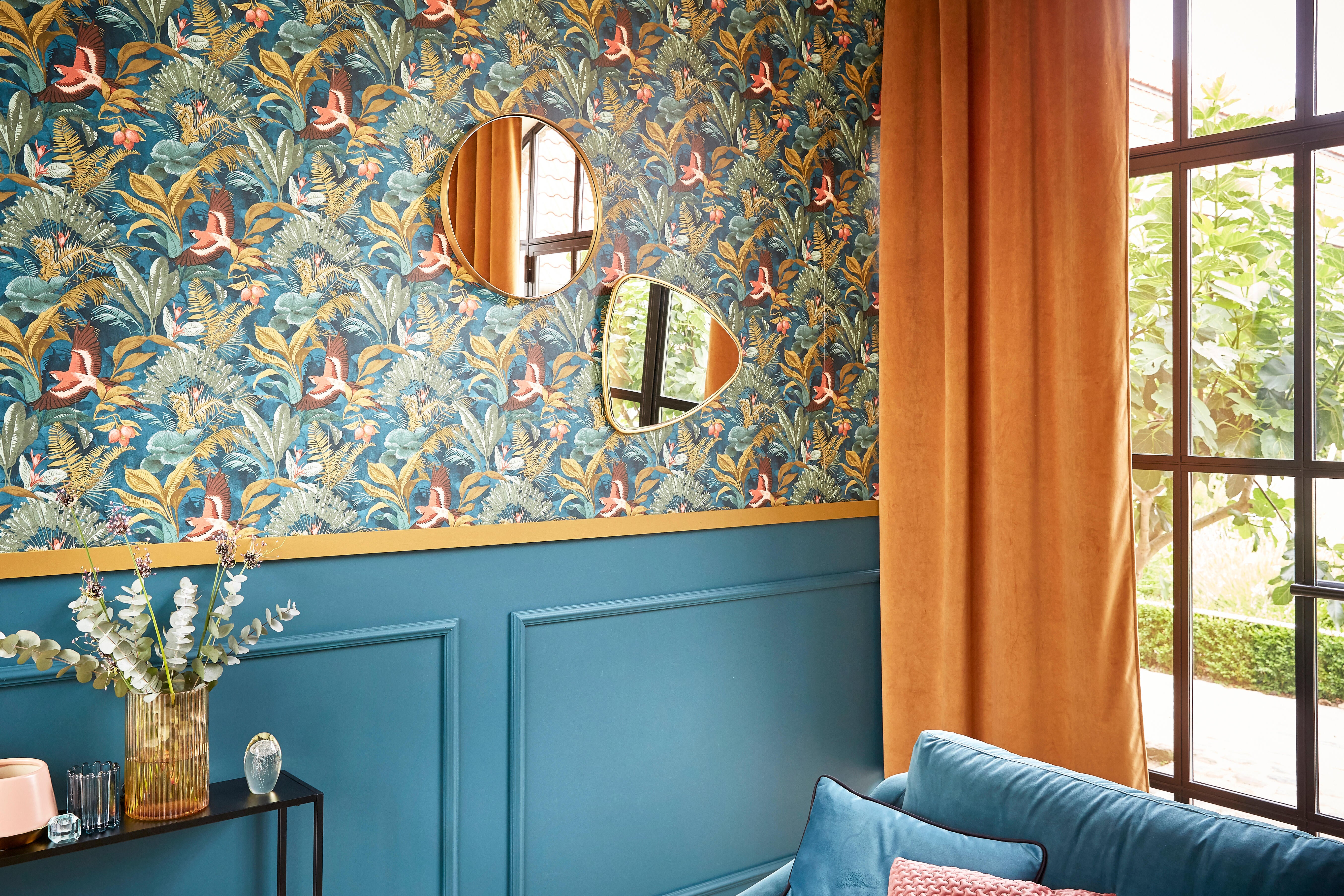 Papier peint vinyle sur intissé Motif jungle nocturne vert - 6