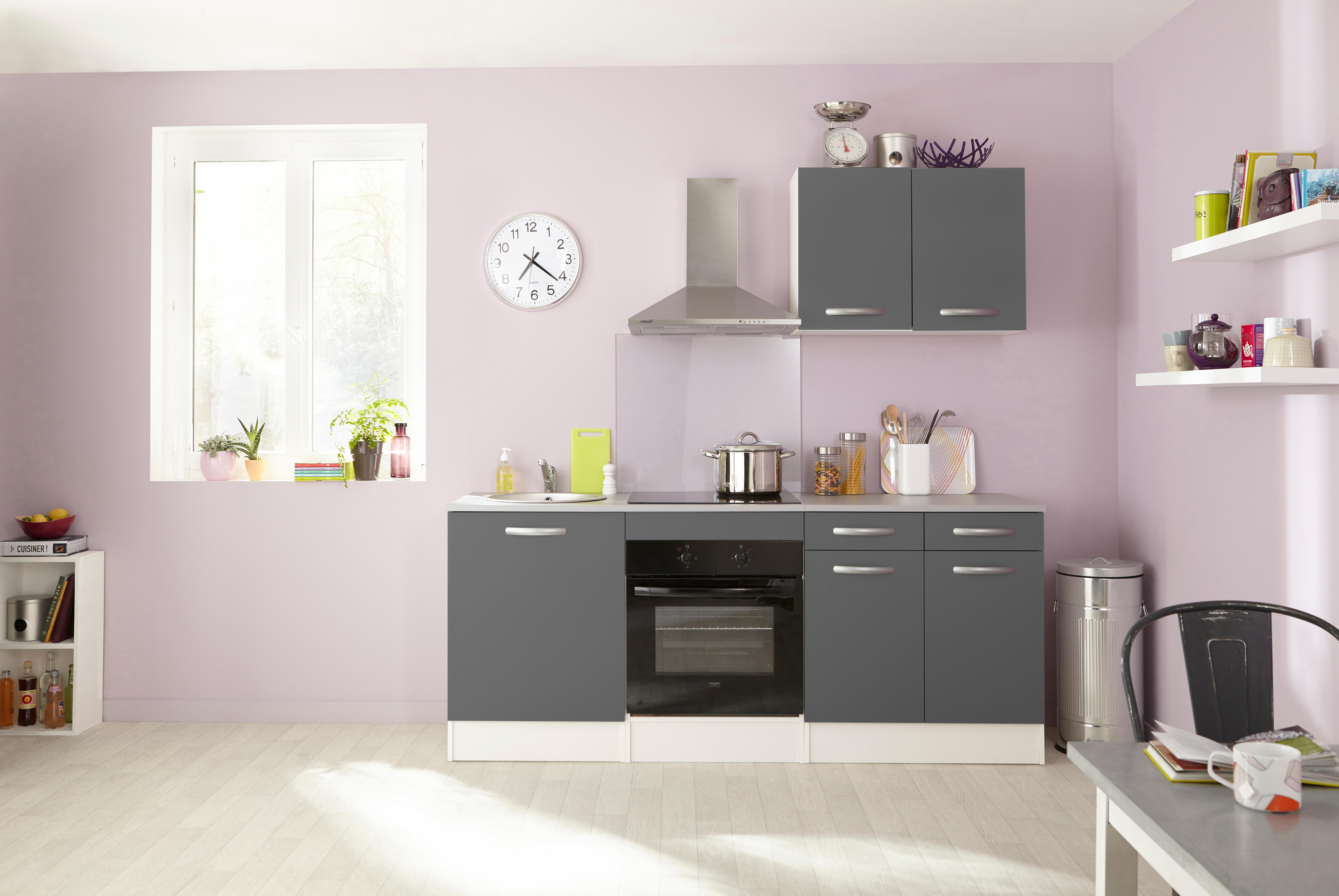 Berlioz Creations HAUT Meuble de cuisine 1 Porte, Gris, 60 x 33,3 x 55,4 cm
