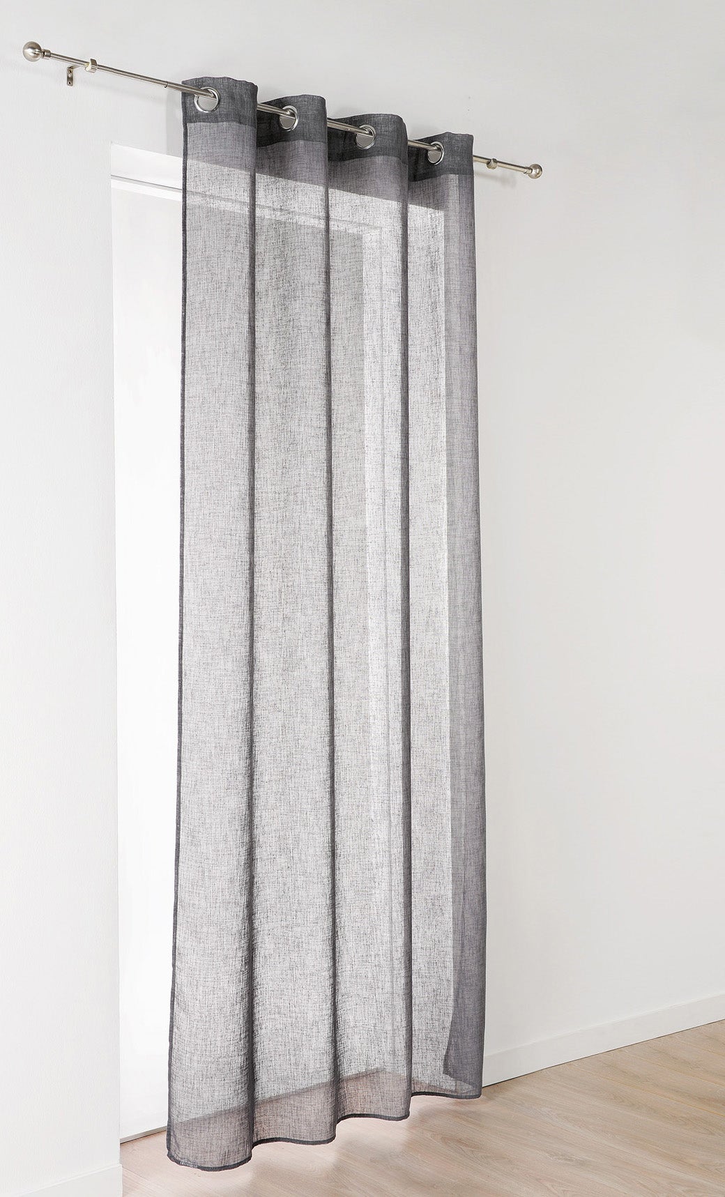 Voilage tamisant, Giani, gris H.240 x l.140 cm INSPIRE - 3