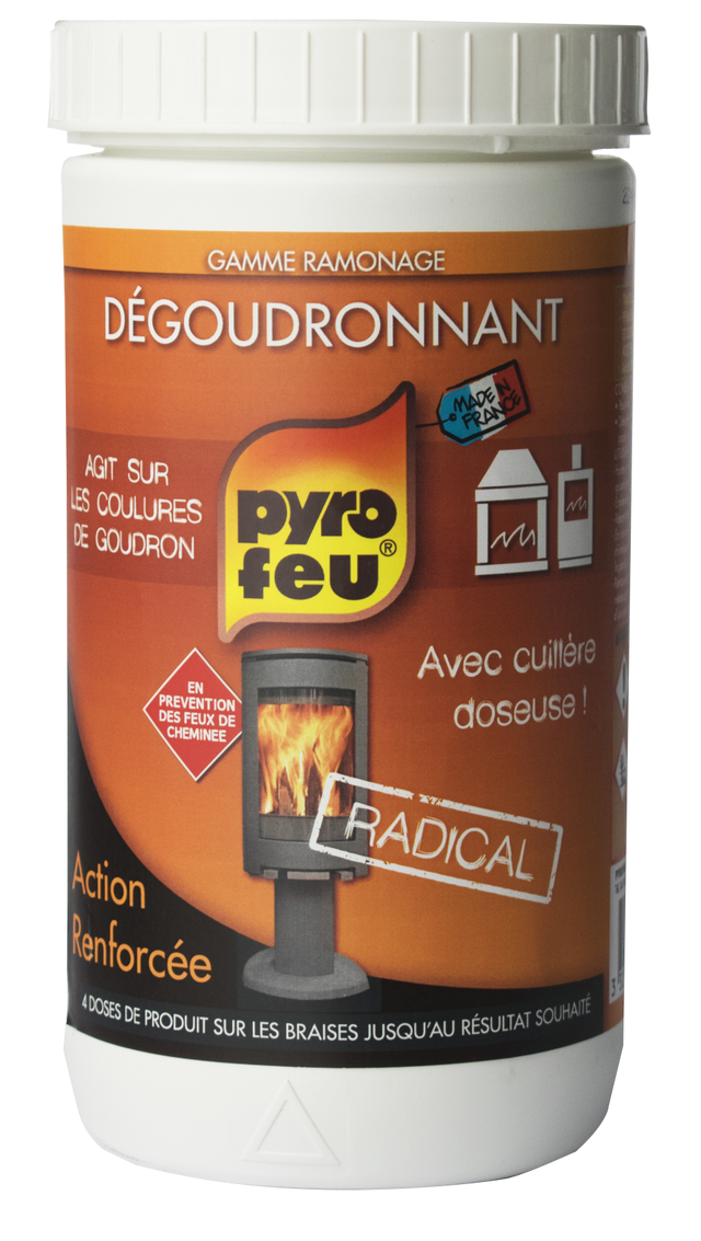 Dégoudronnant pour foyers d'inserts PYROFEU, pot de 800 gr