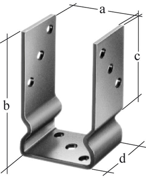 Support de poteau forme U acier galvanisé, 91x150x100x60 mm ALBERTS - 2