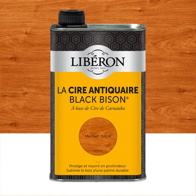 Cire liquide meuble et objets Antiquaire black bison LIBERON merisier foncé 0.5l