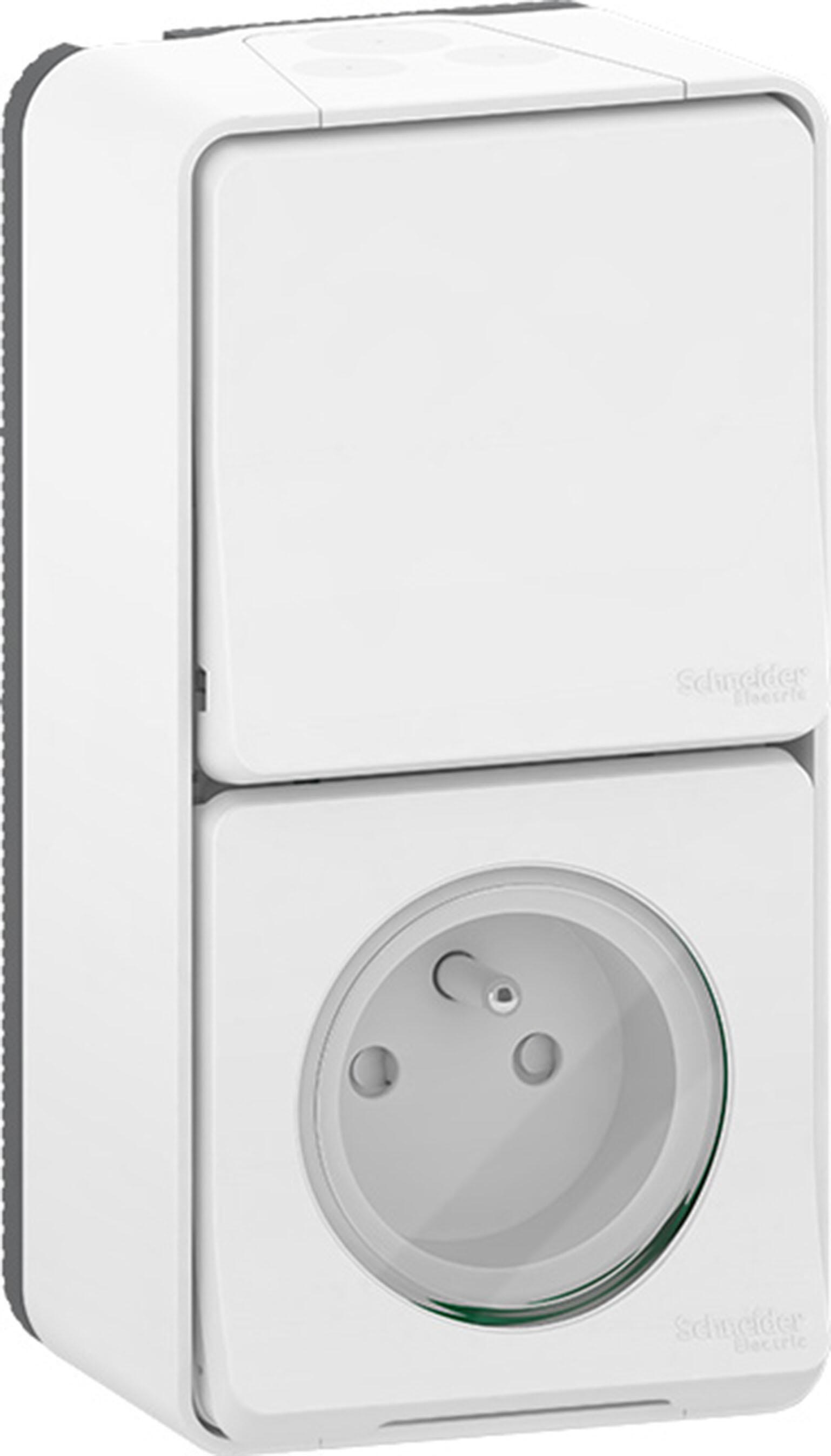 Interrupteur + prise saillie Mureva Styl, SCHNEIDER ELECTRIC, blanc - 2