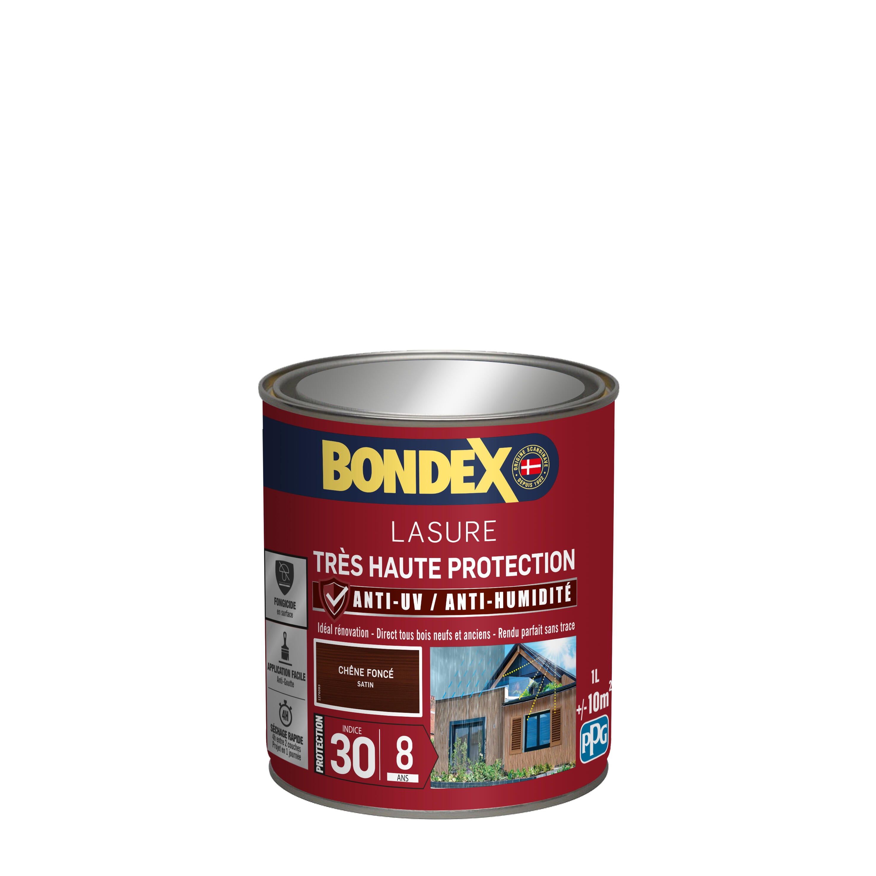 Lasure BONDEX Très haute protection 8 ans chêne foncé satiné 1 l - 5