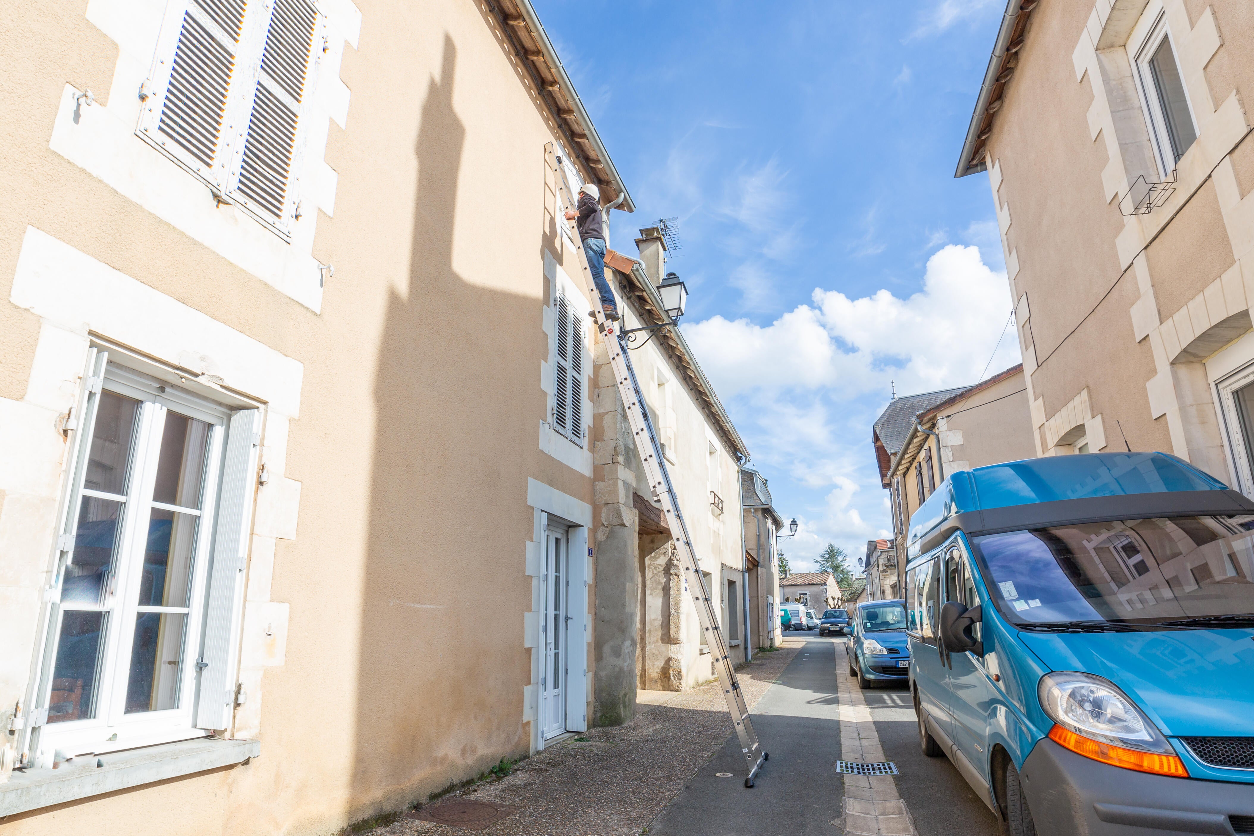 Echelle coulissante aluminium HAILO 32 échelons H.7.92 m - 3