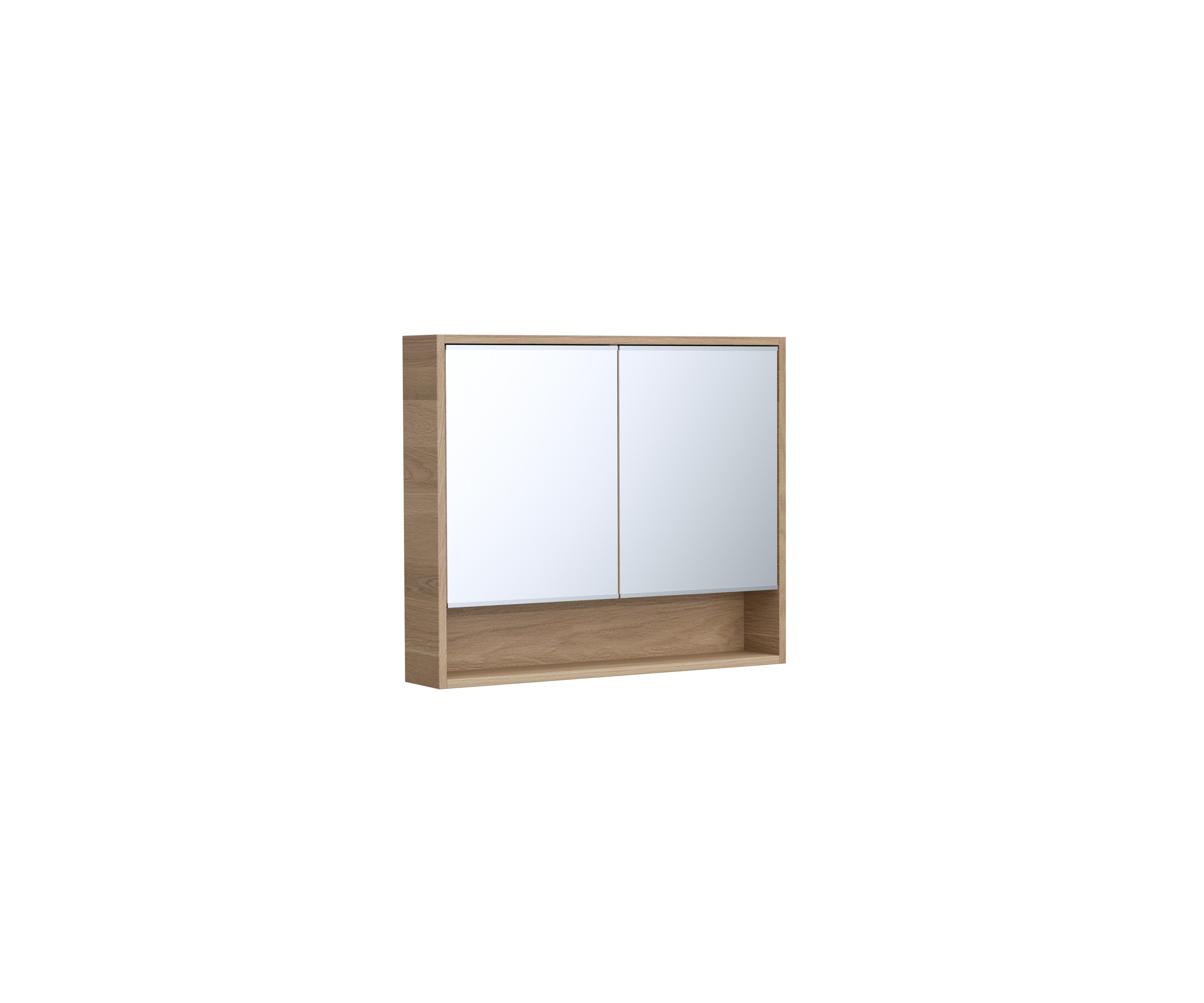 Armoire de toilette l.90 cm H.75 cm P.16 cm, chêne naturel, SENSEA Natural - 2